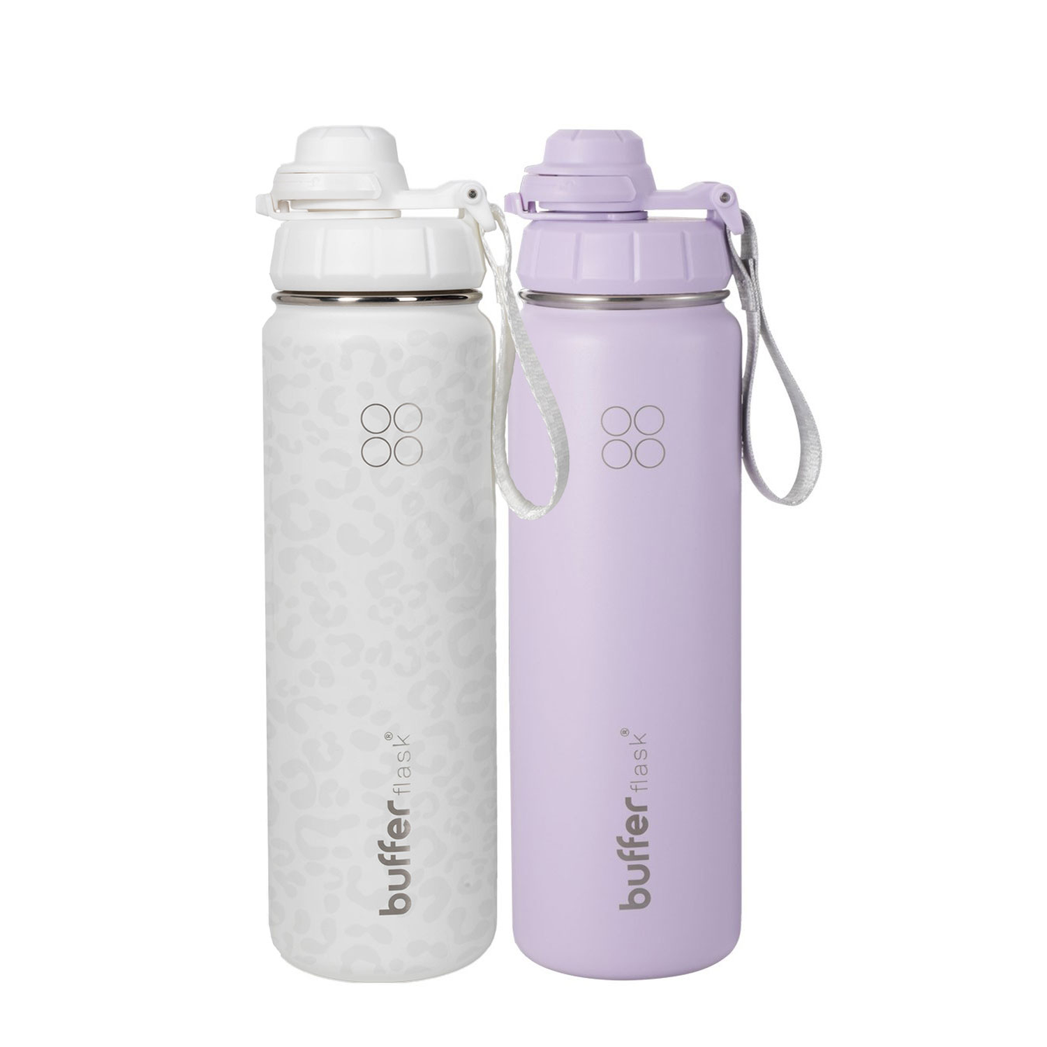 Termo Botella Set x2 Agua Termica Buffer Acero Inox+4 Tapas-0