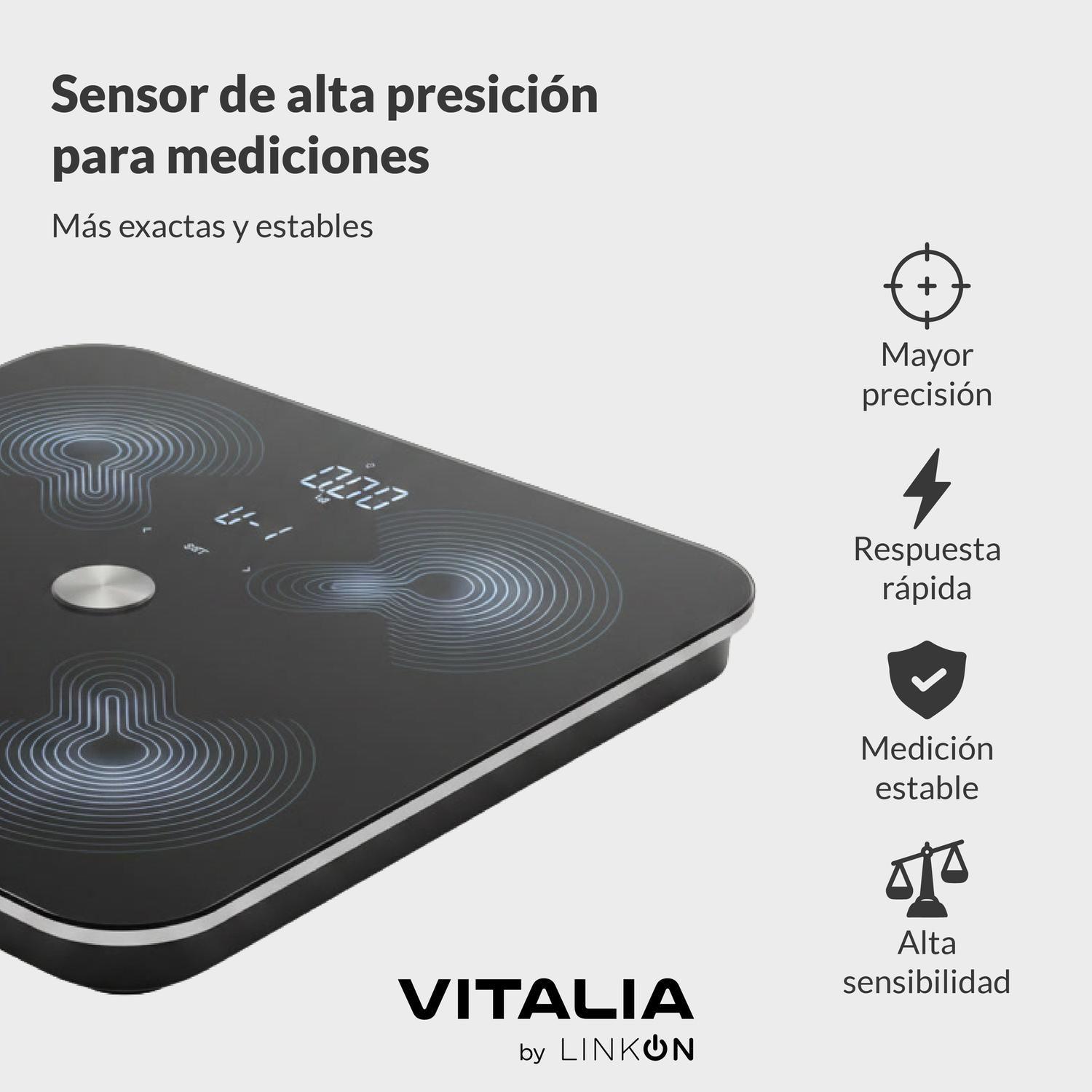 Pesa Inteligente Balanza Digital Vitalia Bluetooth Baño ITO-5