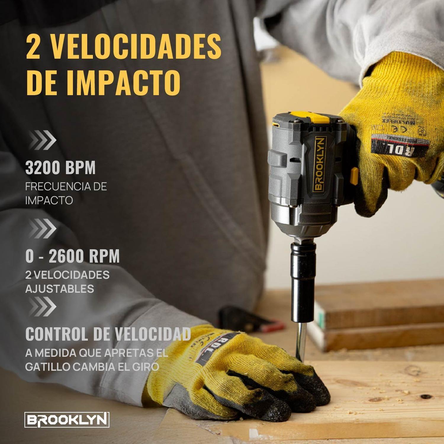 Llave Impacto Inalambrica Brooklyn Brushless + 2 Baterías-4