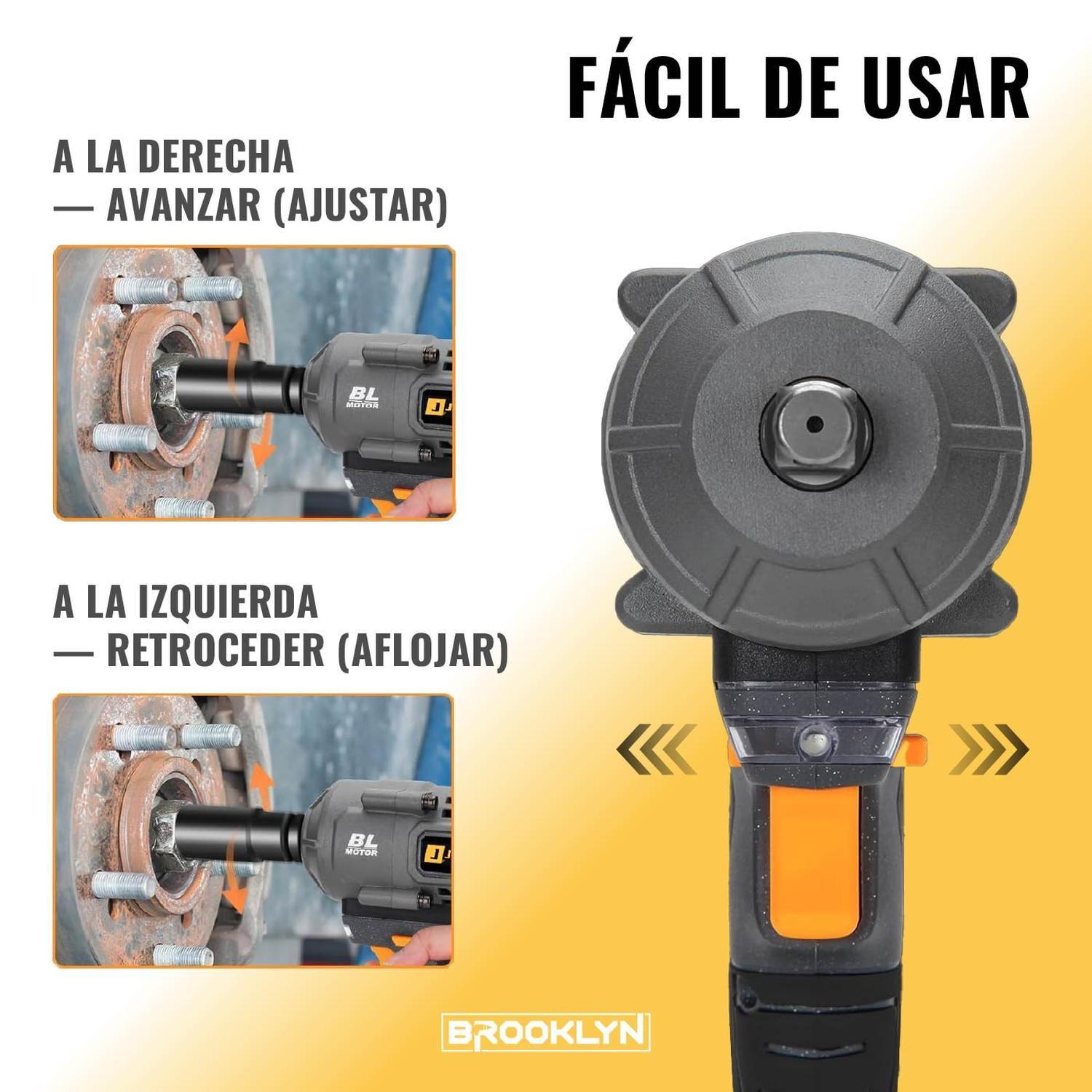 Llave Impacto Inalambrica Brooklyn Brushless + 2 Baterías-5