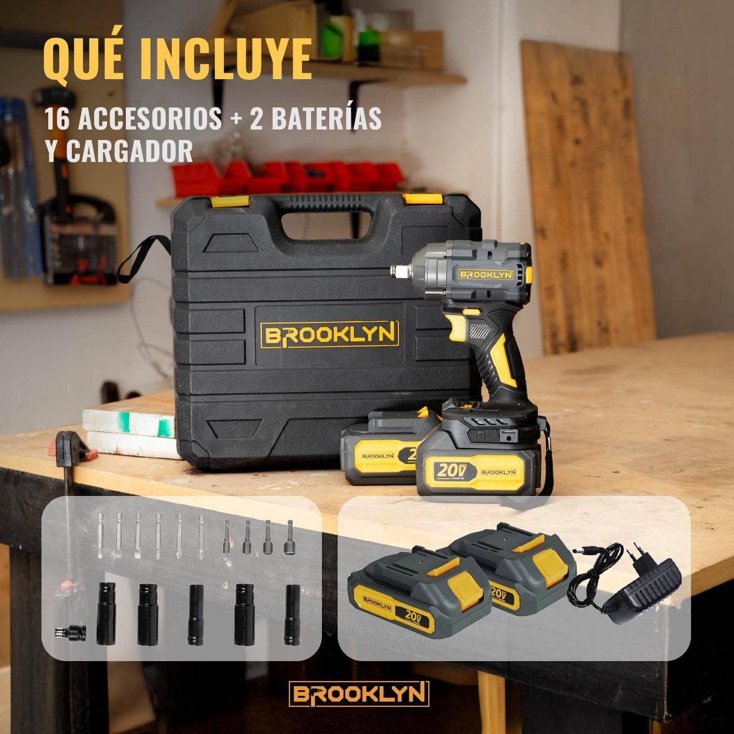 Llave Impacto Inalambrica Brooklyn Brushless + 2 Baterías-7