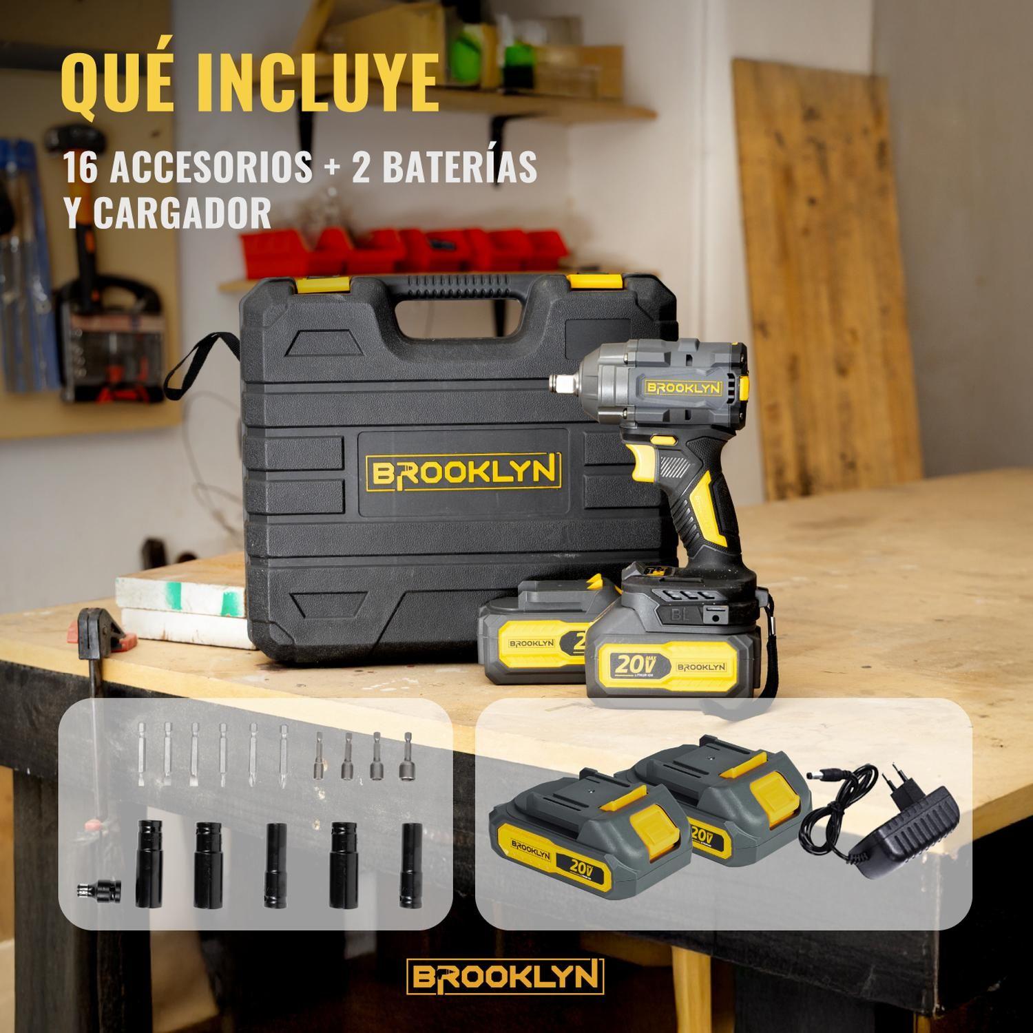 Llave Impacto Inalambrica Brooklyn Brushless + 2 Baterías-7