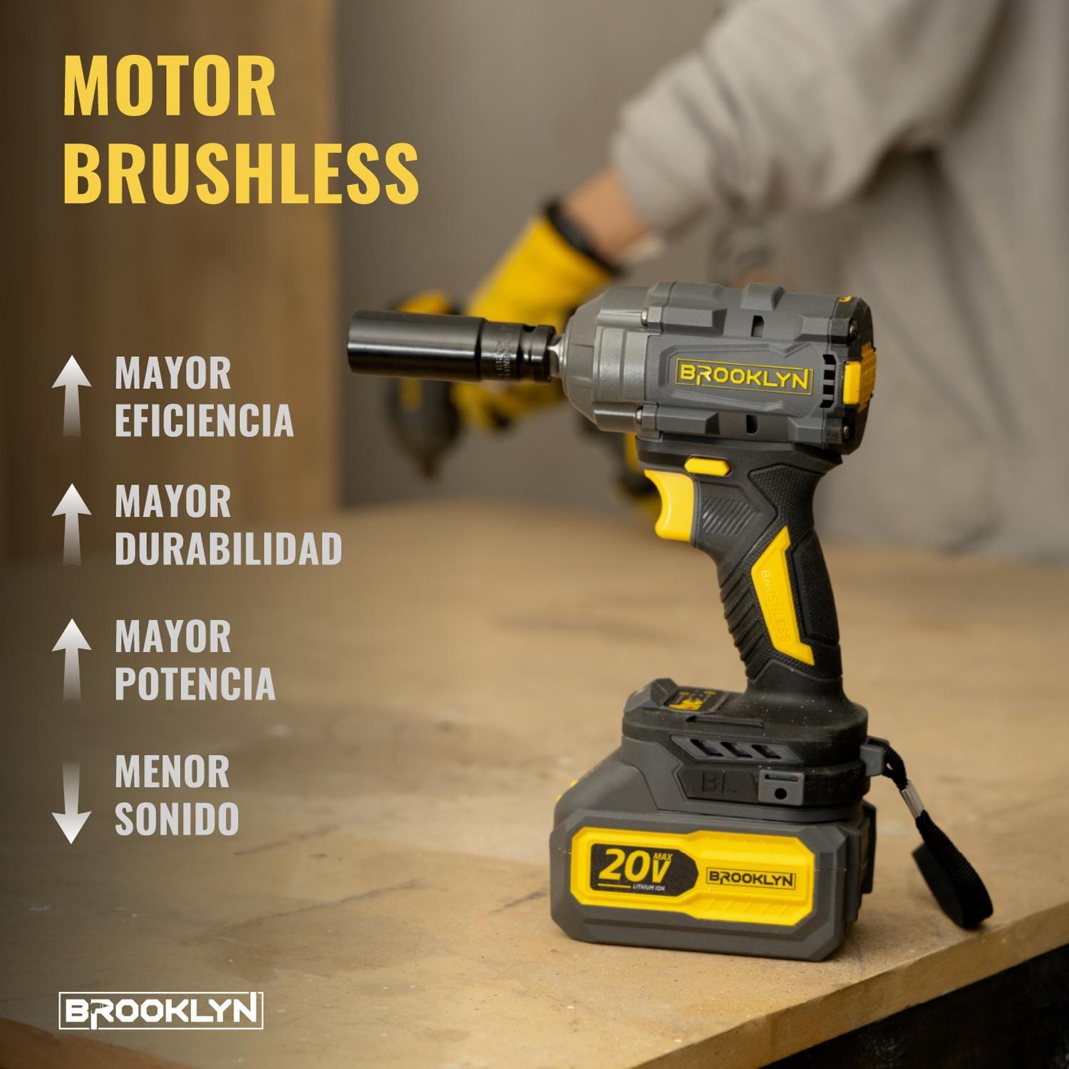Llave Impacto Inalambrica Brooklyn Brushless + 2 Baterías-2