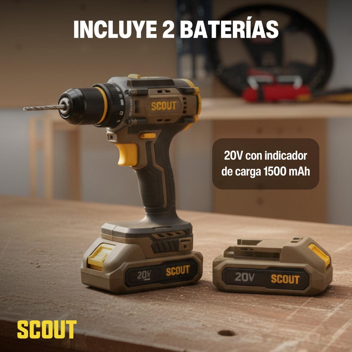 Taladro Atornillador Inalambrico Scout 20v + 2 Baterias-2