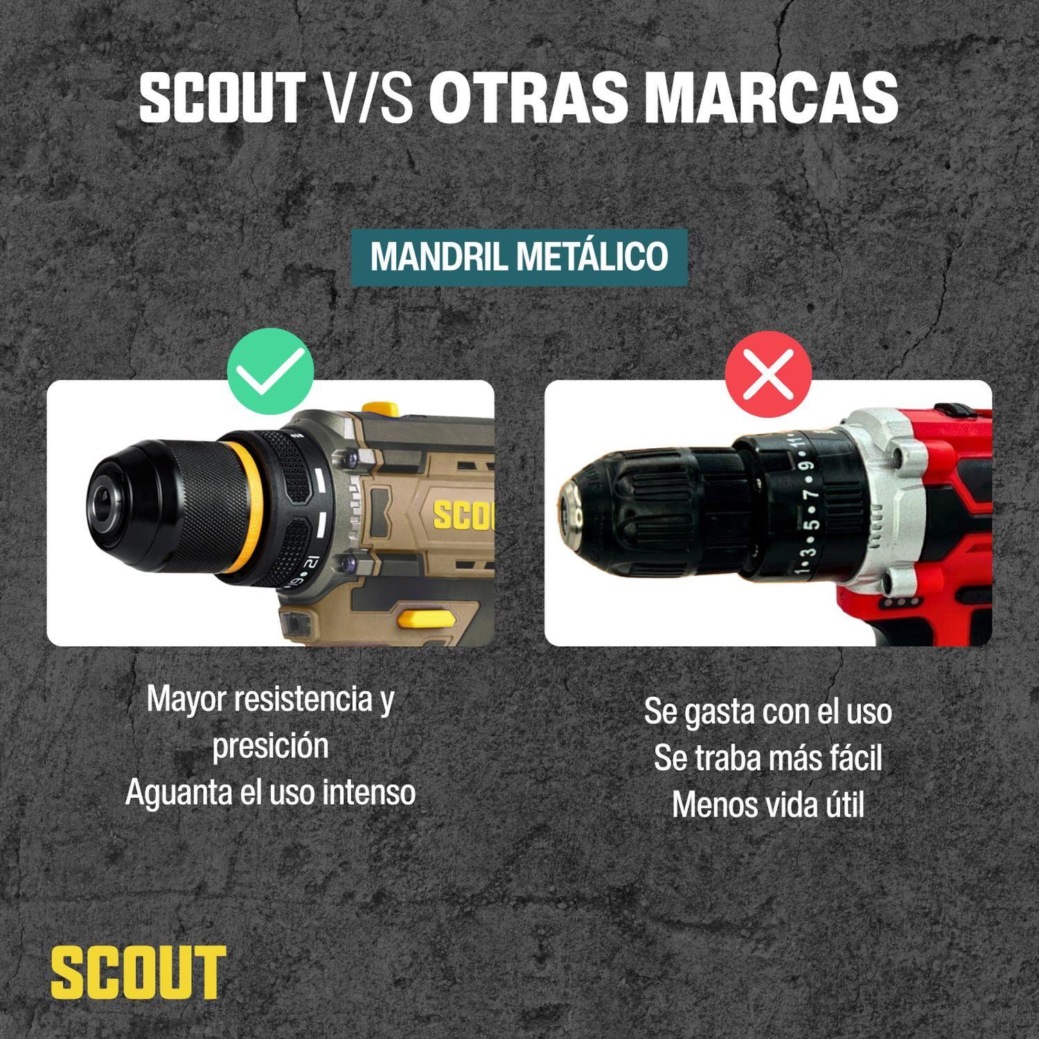 Taladro Atornillador Inalambrico Scout 20v + 2 Baterias-3