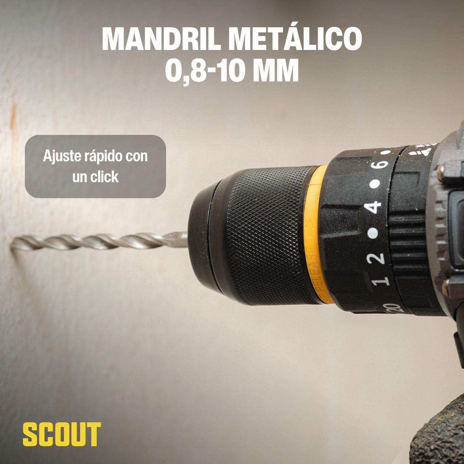 Taladro Atornillador Inalambrico Scout 20v + 2 Baterias-5