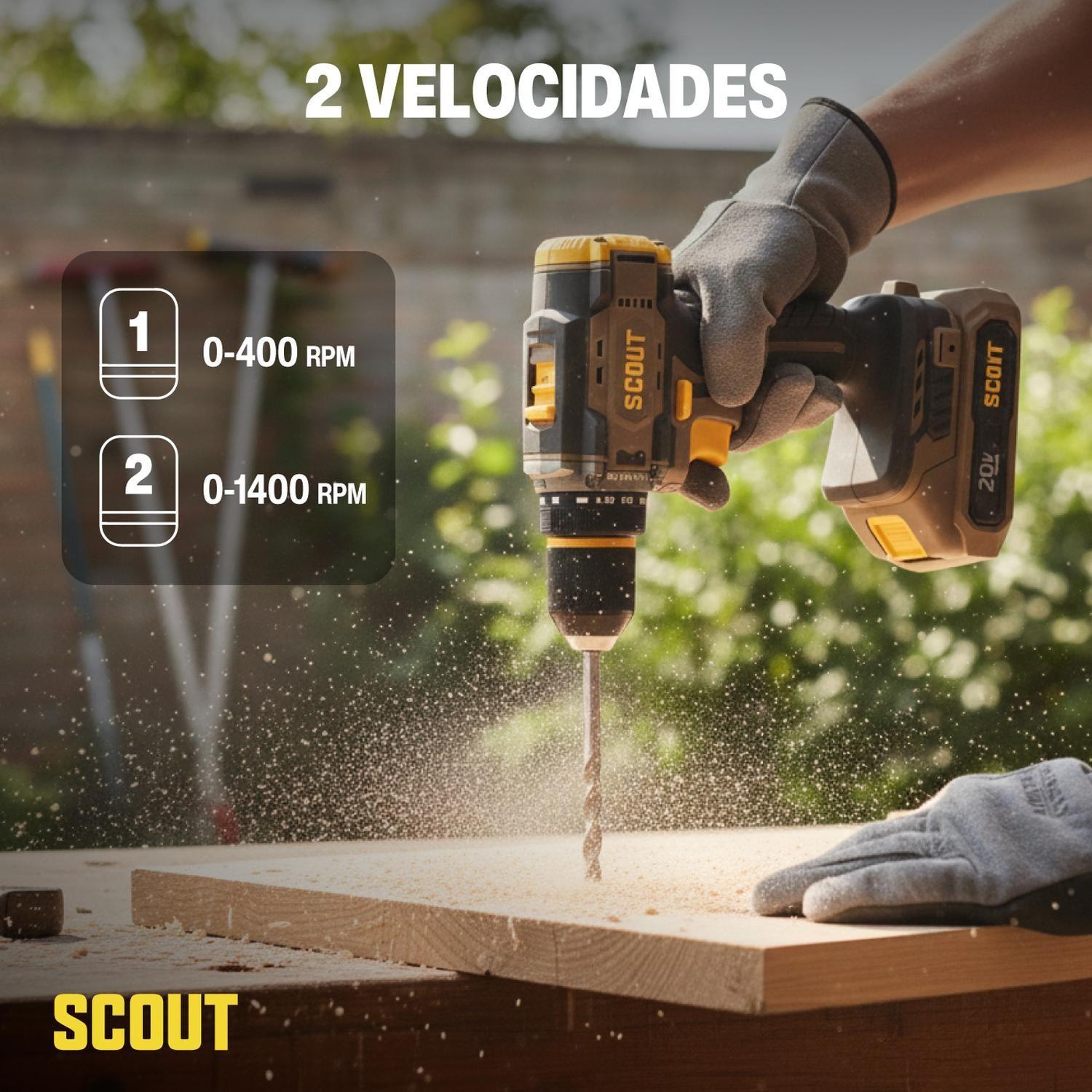 Taladro Atornillador Inalambrico Scout 20v + 2 Baterias-6