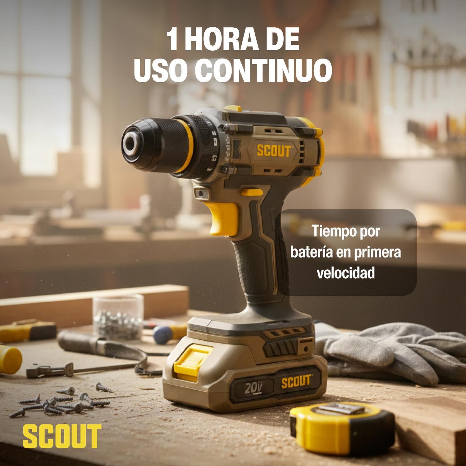 Taladro Atornillador Inalambrico Scout 20v + 2 Baterias-7