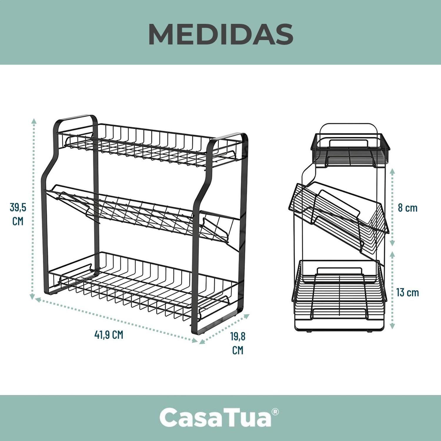 Organizador Rack Cocina Multiuso Especiero 3 Niveles CasaTua-5