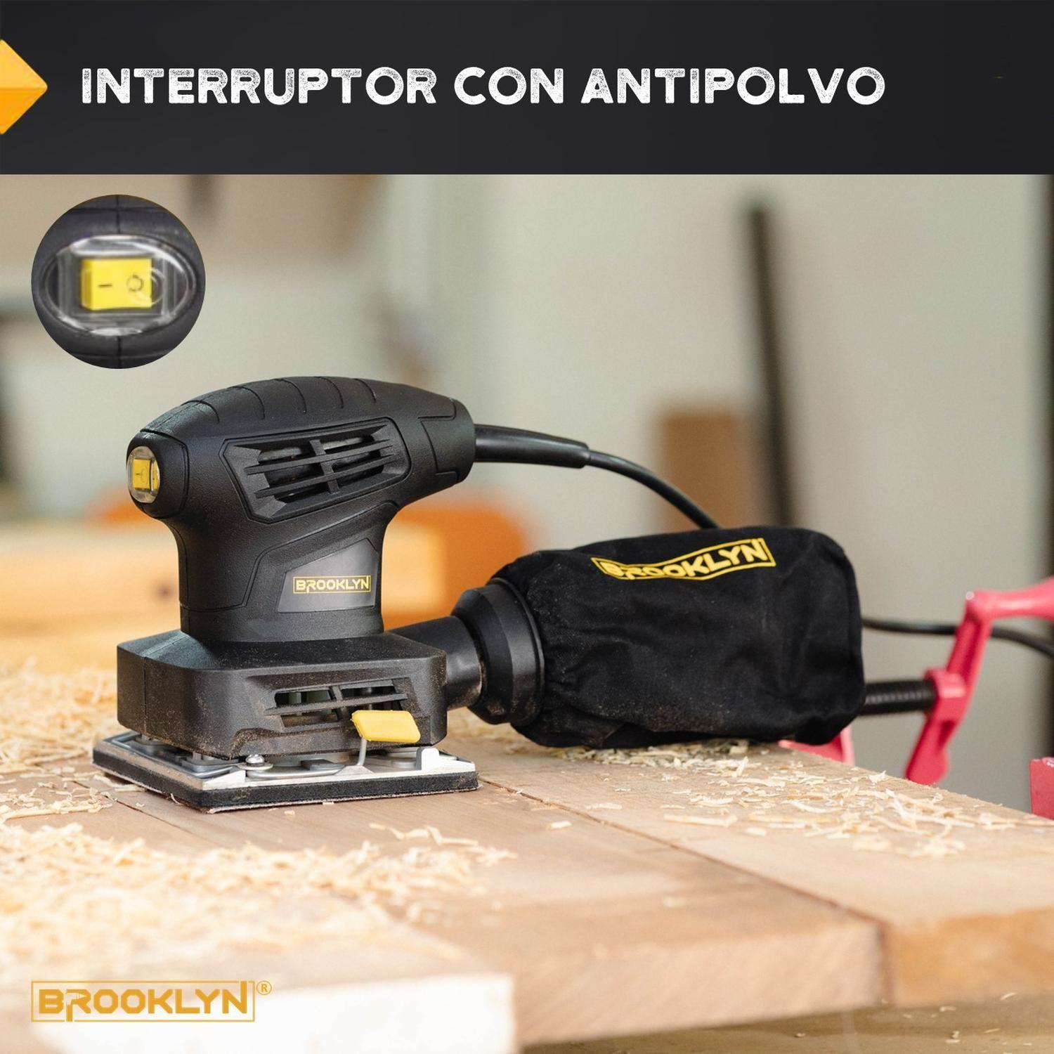 Lijadora Orbital Profesional Brooklyn 240W 220V 1/4 de Hoja-2