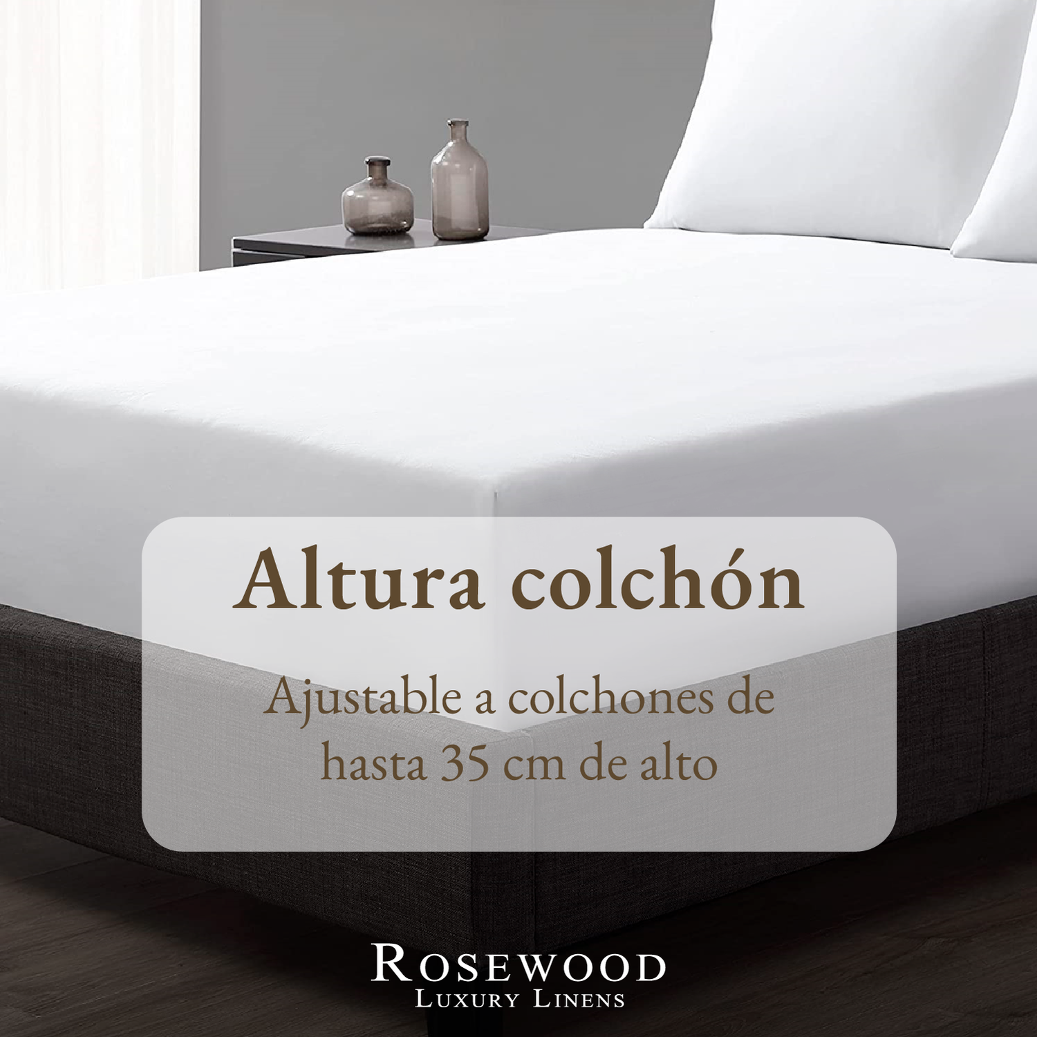 Sabanas Juego 300 Hilos 100% Algodon Rosewood Tamano Unico 1,5 Plazas - Blanco-5