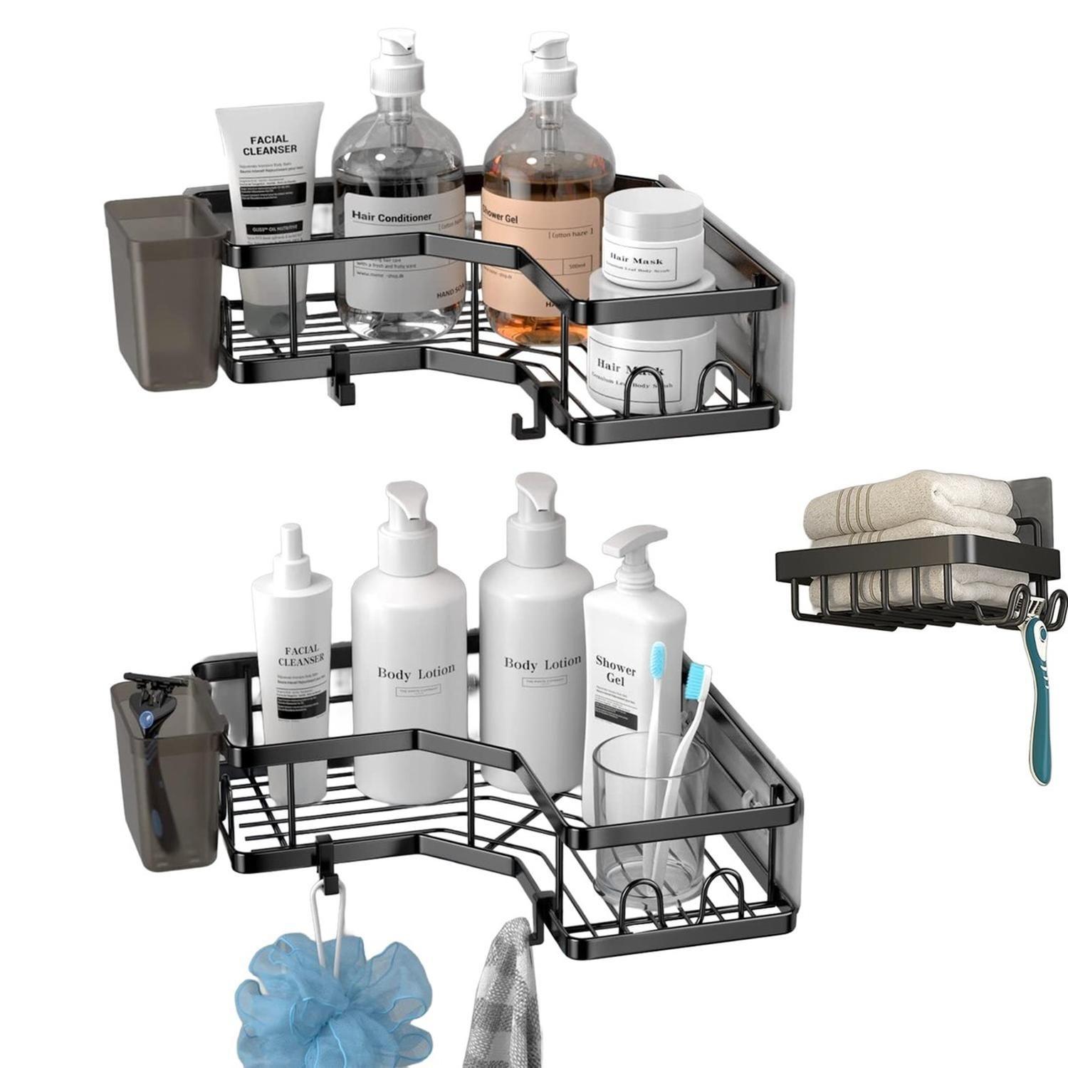 Organizador De Ducha Repisa Baño + Jabonera Set 3 Inoxidable-8