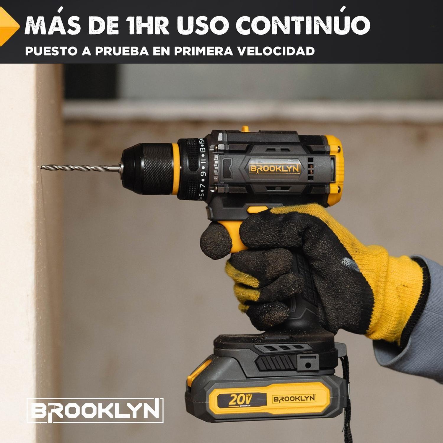Taladro Destornillador Inalambrico Brooklyn 20v + 2 Baterías-3