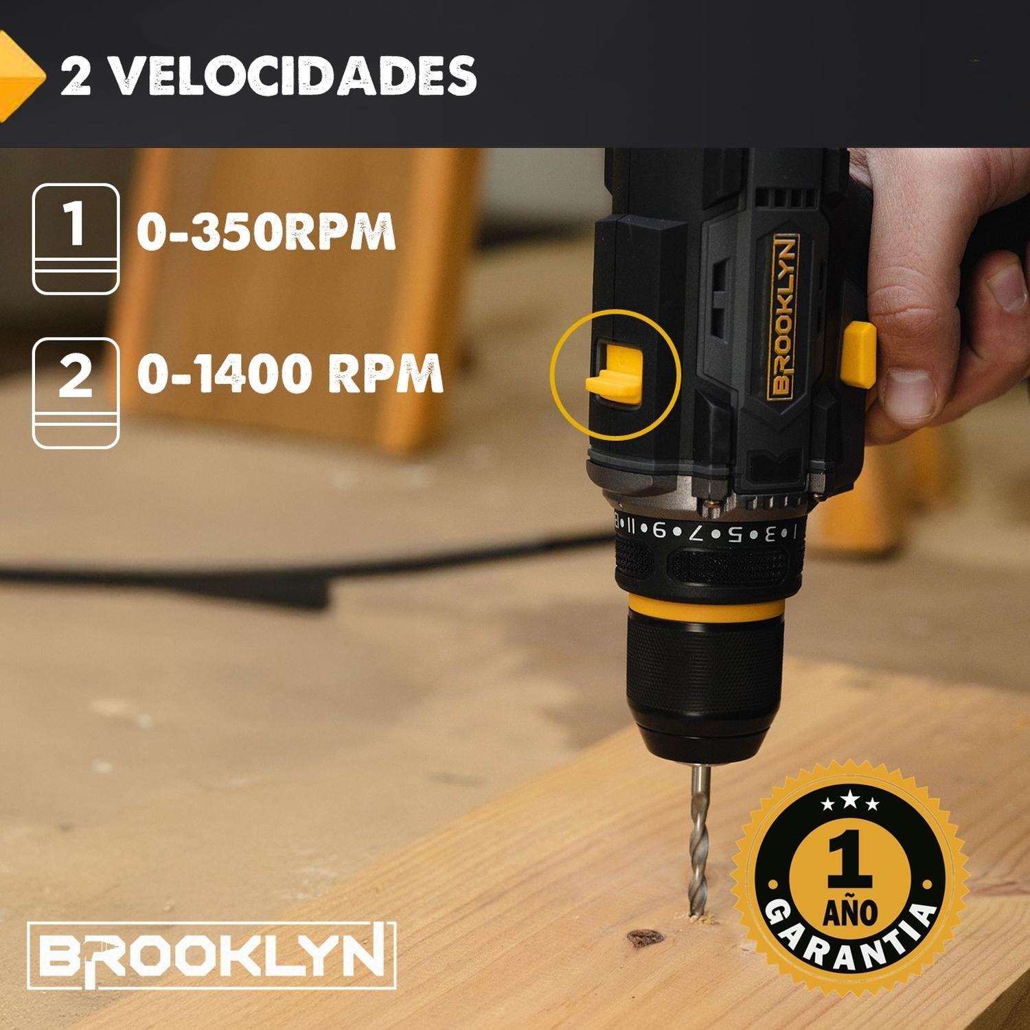 Taladro Destornillador Inalambrico Brooklyn 20v + 2 Baterías-6