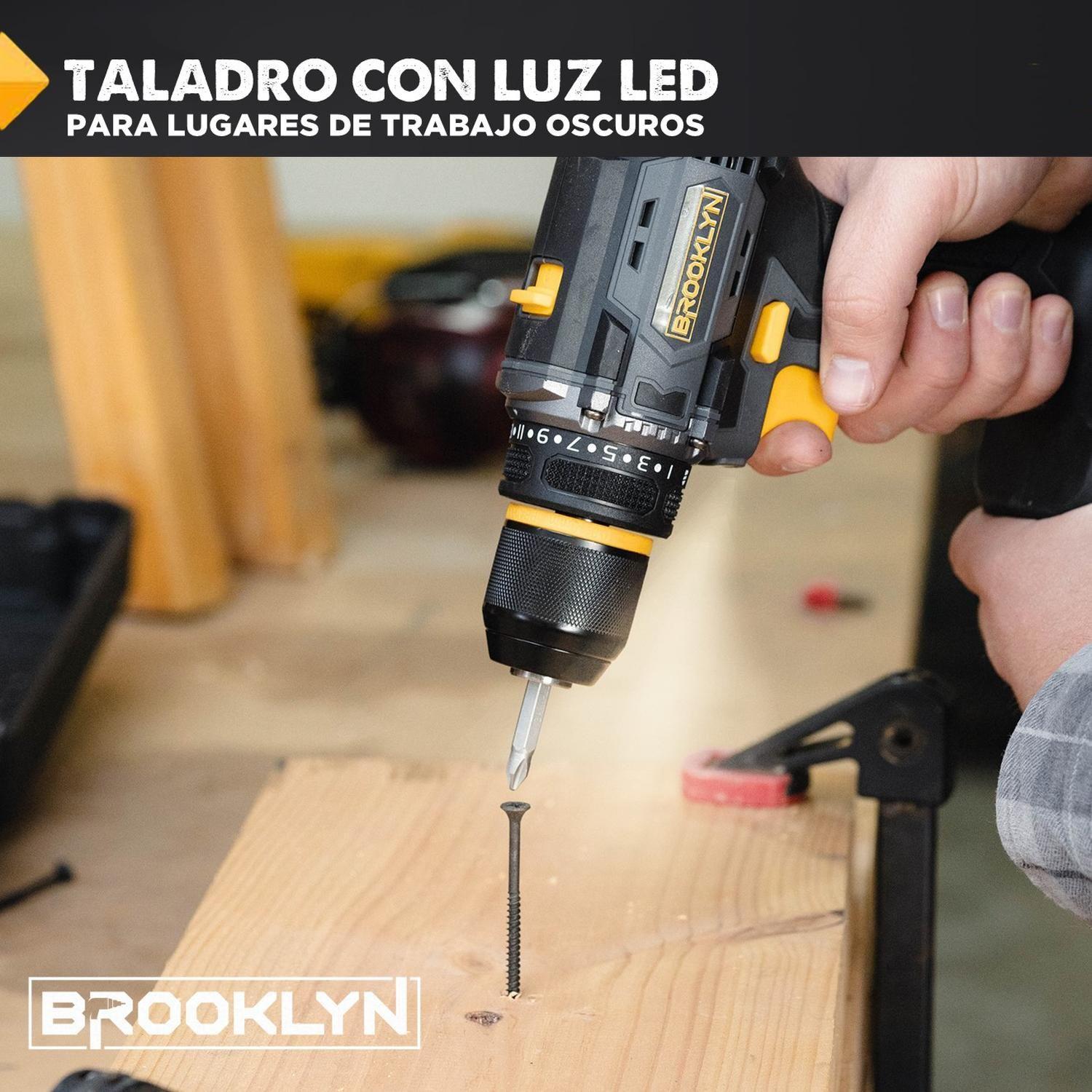 Taladro Destornillador Inalambrico Brooklyn 20v + 2 Baterías-8