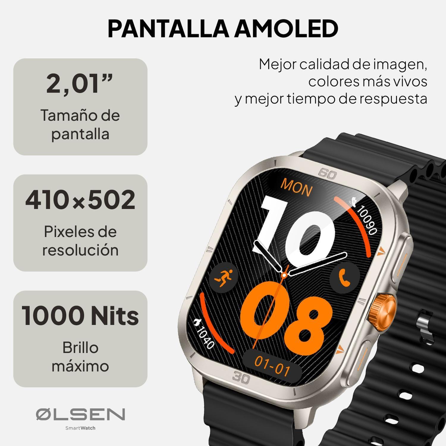 Smartwatch Olsen Reloj Inteligente ULTRA Amoled Llamadas BT-2