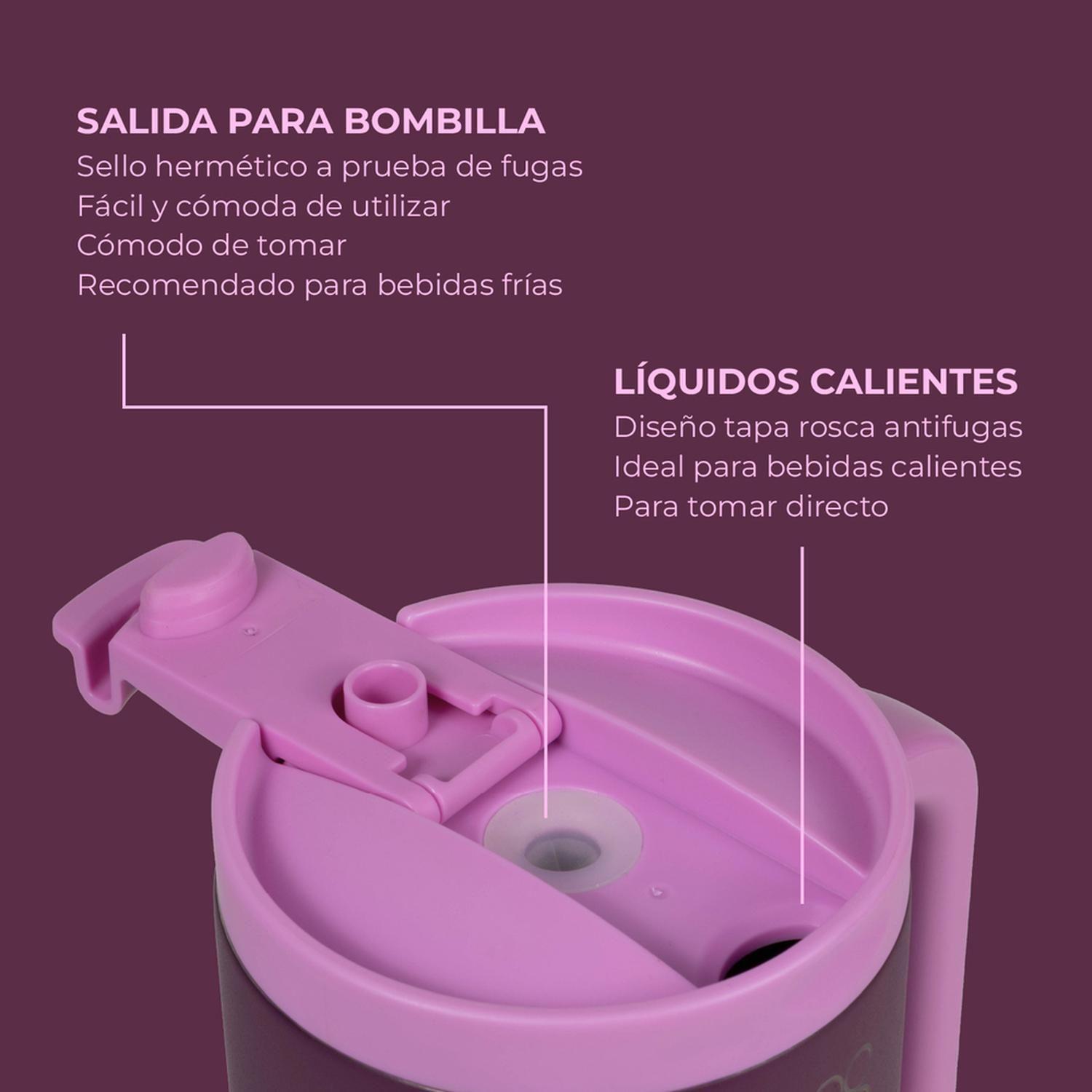 Vaso Termico Vaso Mug Termo 1,2L Acero Inox Buffer Fucsia-4