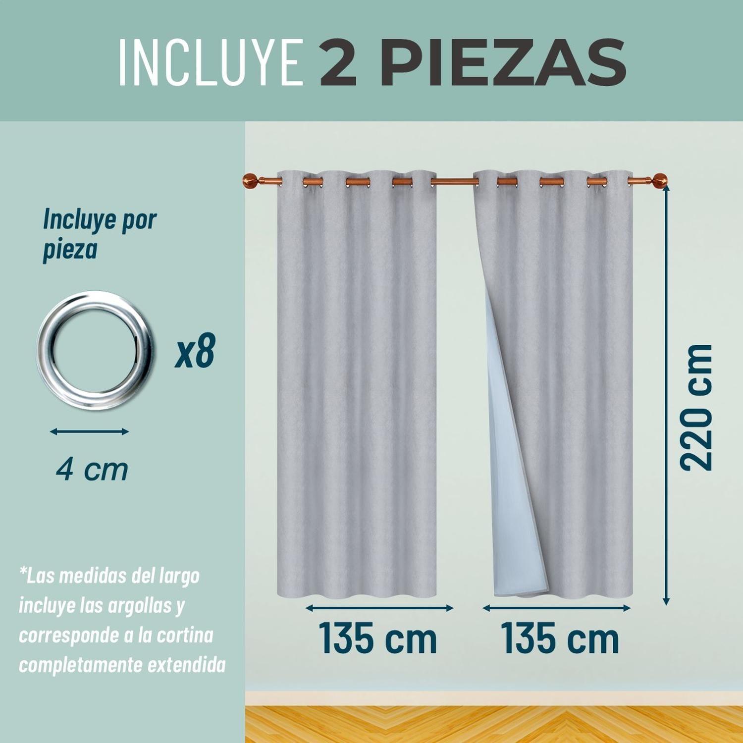Cortina Blackout 100% 135x220cm Tipo Gamuza Casatua Set de 2-2