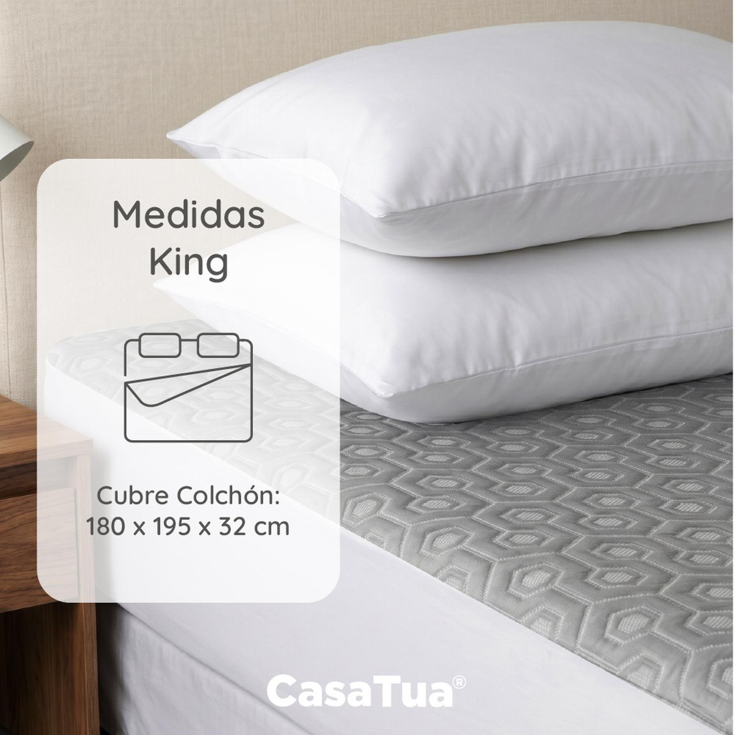 Cubre Colchon King Impermeable CasaTua Efecto Cooling-2