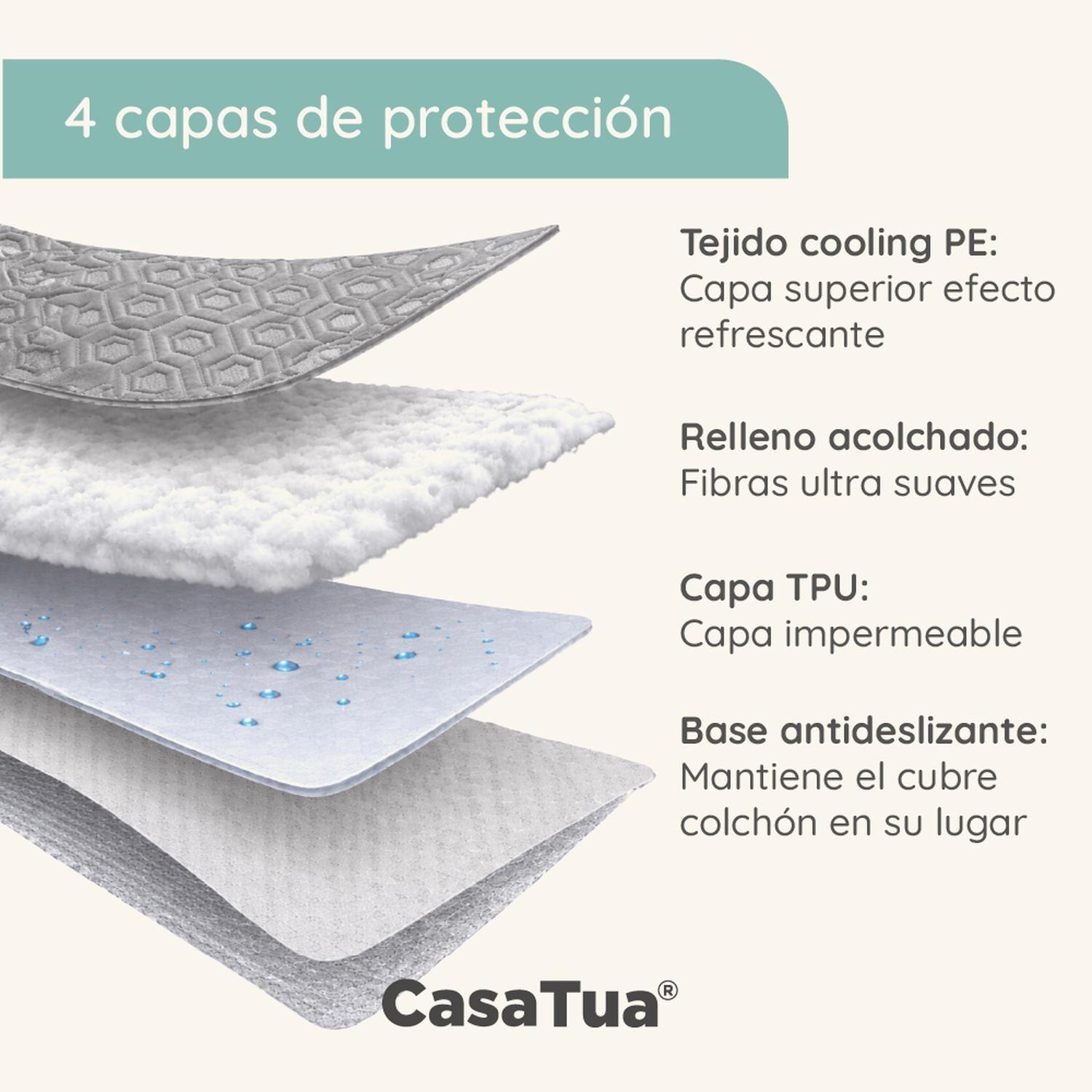 Cubre Colchon 1,5 Plazas Impermeable CasaTua Efecto Cooling-4