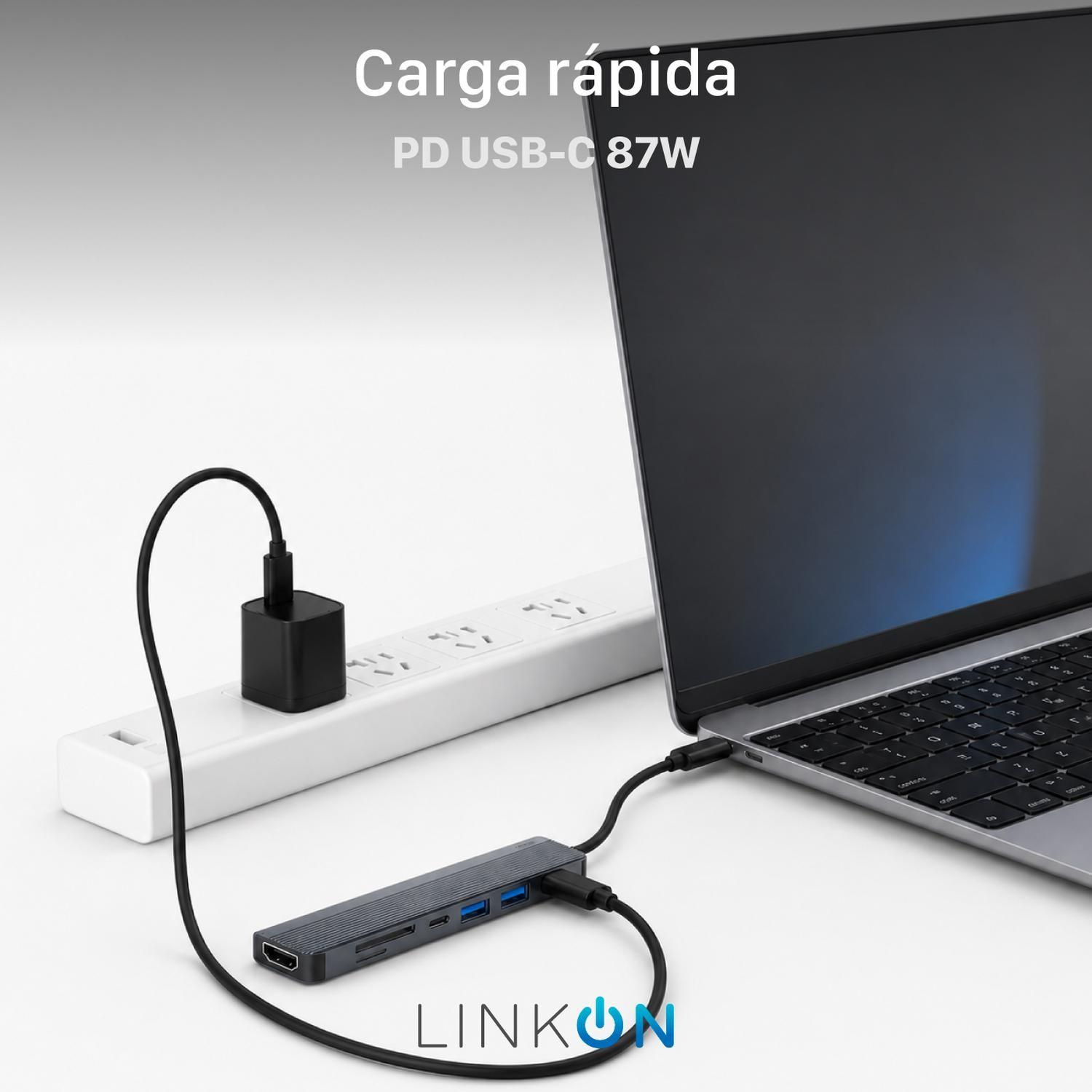 Hub Adaptador Usb C 7 en 2 Linkon Para Mac Macbook Windows-3