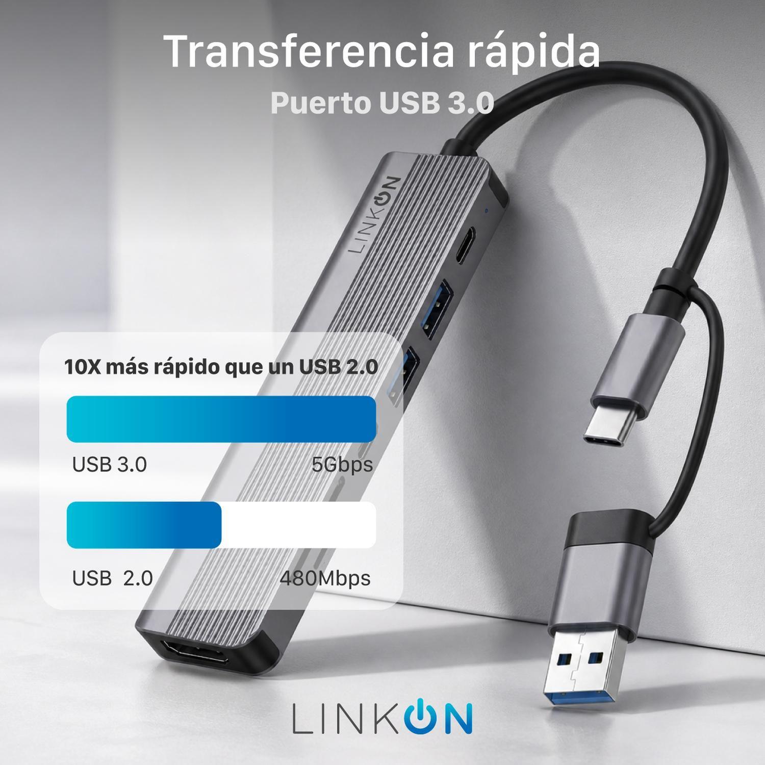 Hub Adaptador Usb C 7 en 2 Linkon Para Mac Macbook Windows-4