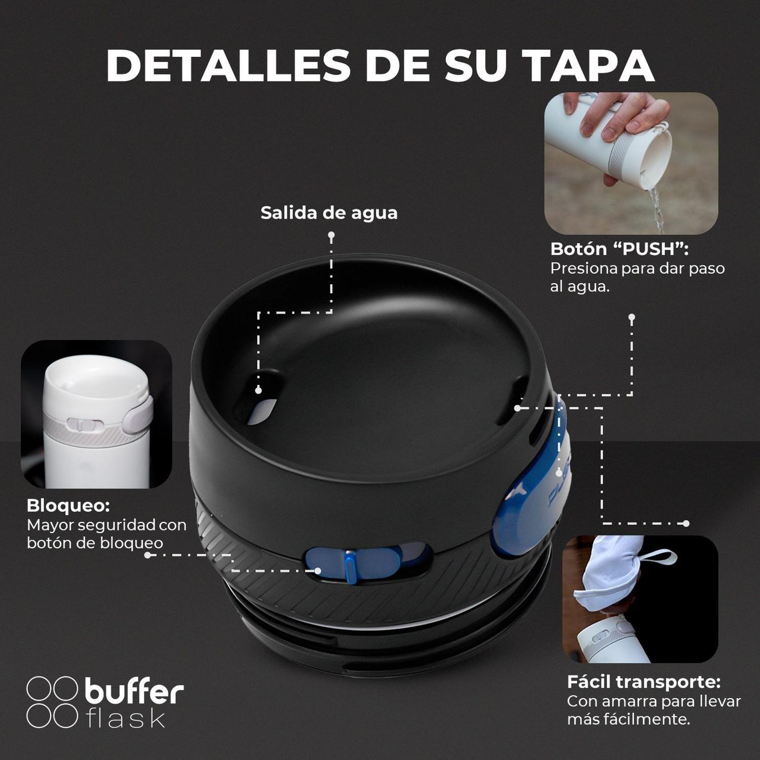 Termo Mug Para Cafe Vaso Termico Mug Buffer 600 ml Sellable negro-3