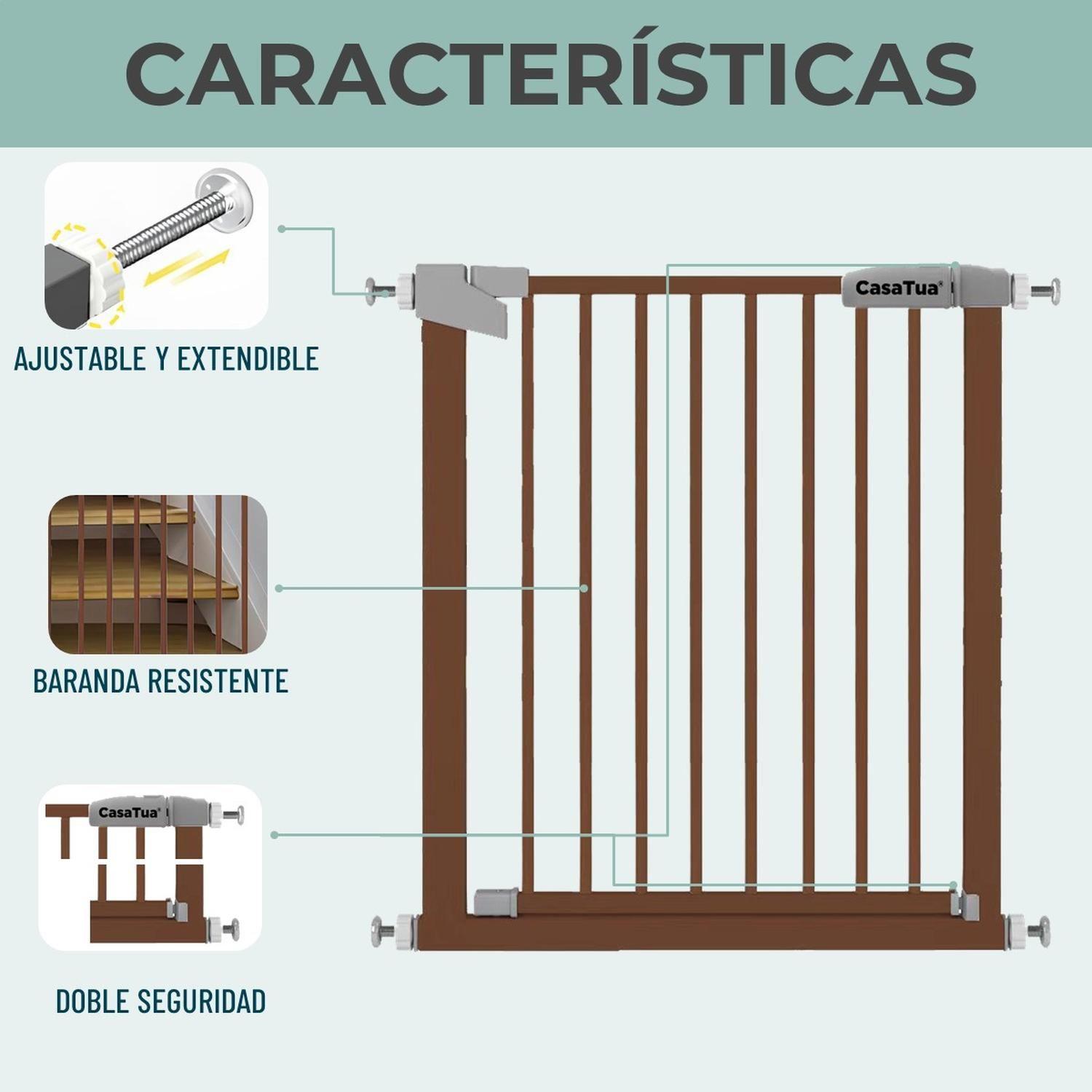 Reja Seguridad Escalera Puerta Ajustable para Bebe Mascotas-2