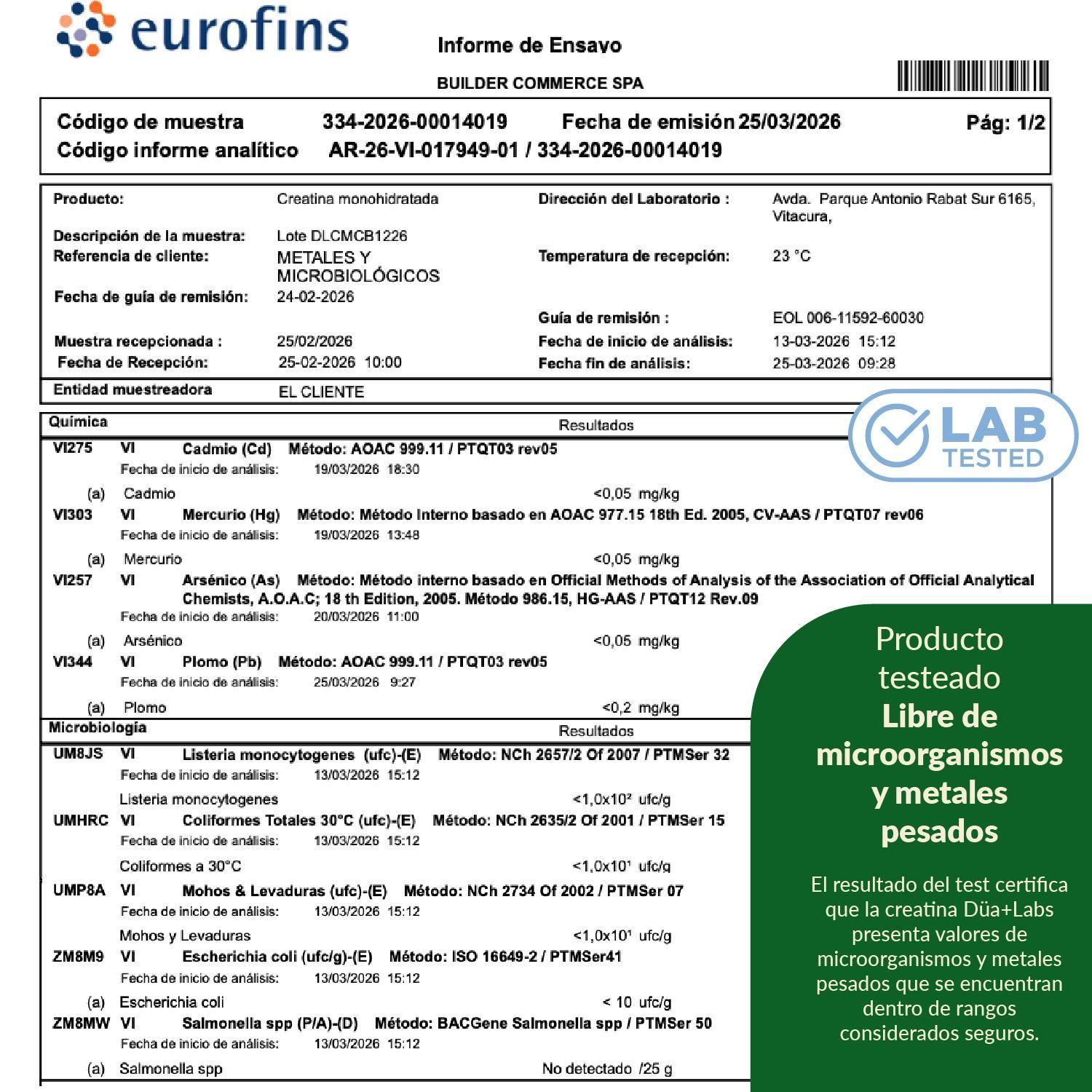 Creatina Monohidratada Düa Labs 300g 60 Porciones Sin Sabor-8
