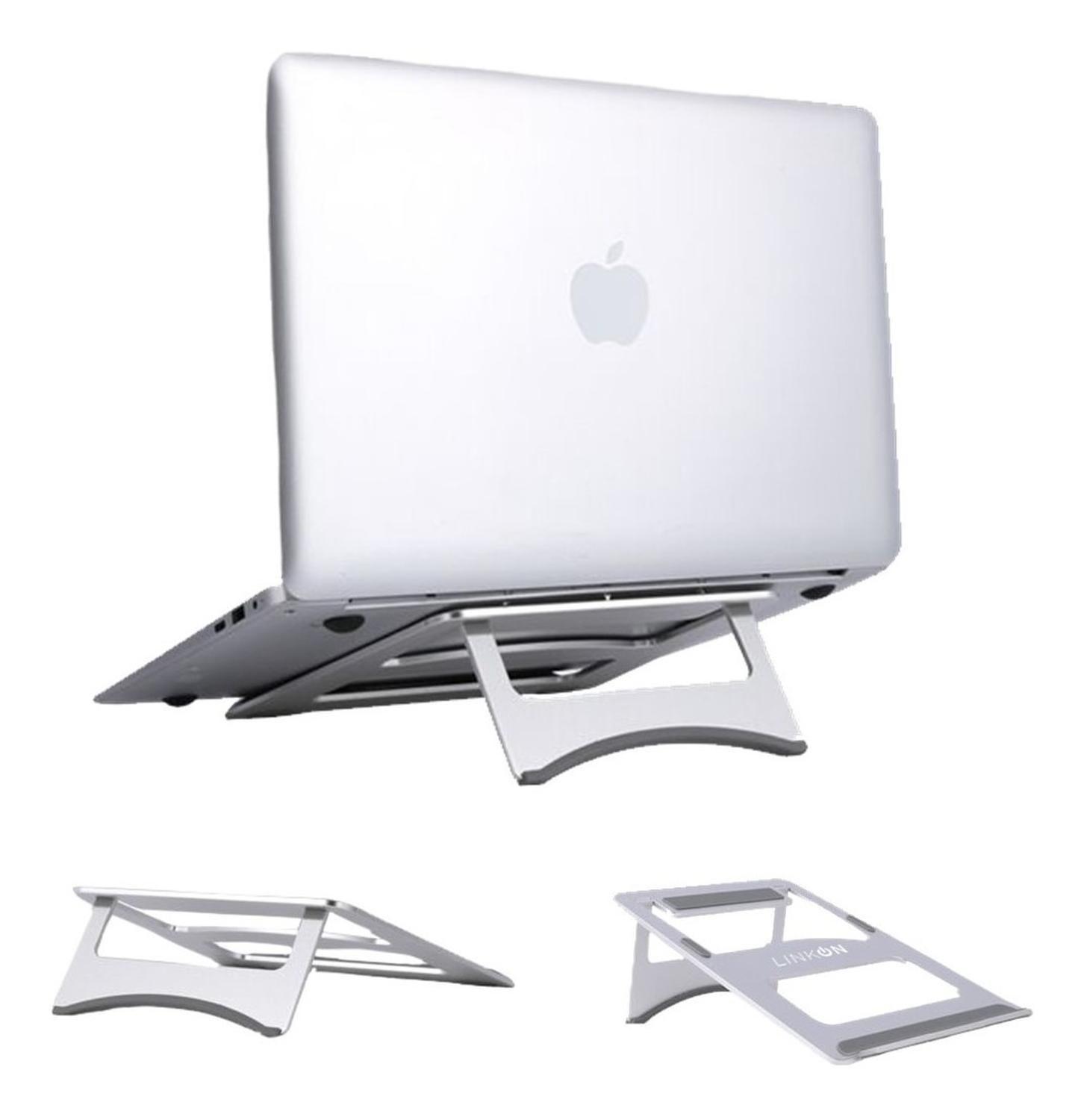 Soporte Base Alzador Aluminio Para Macbook Notebook 10 a 17"-0