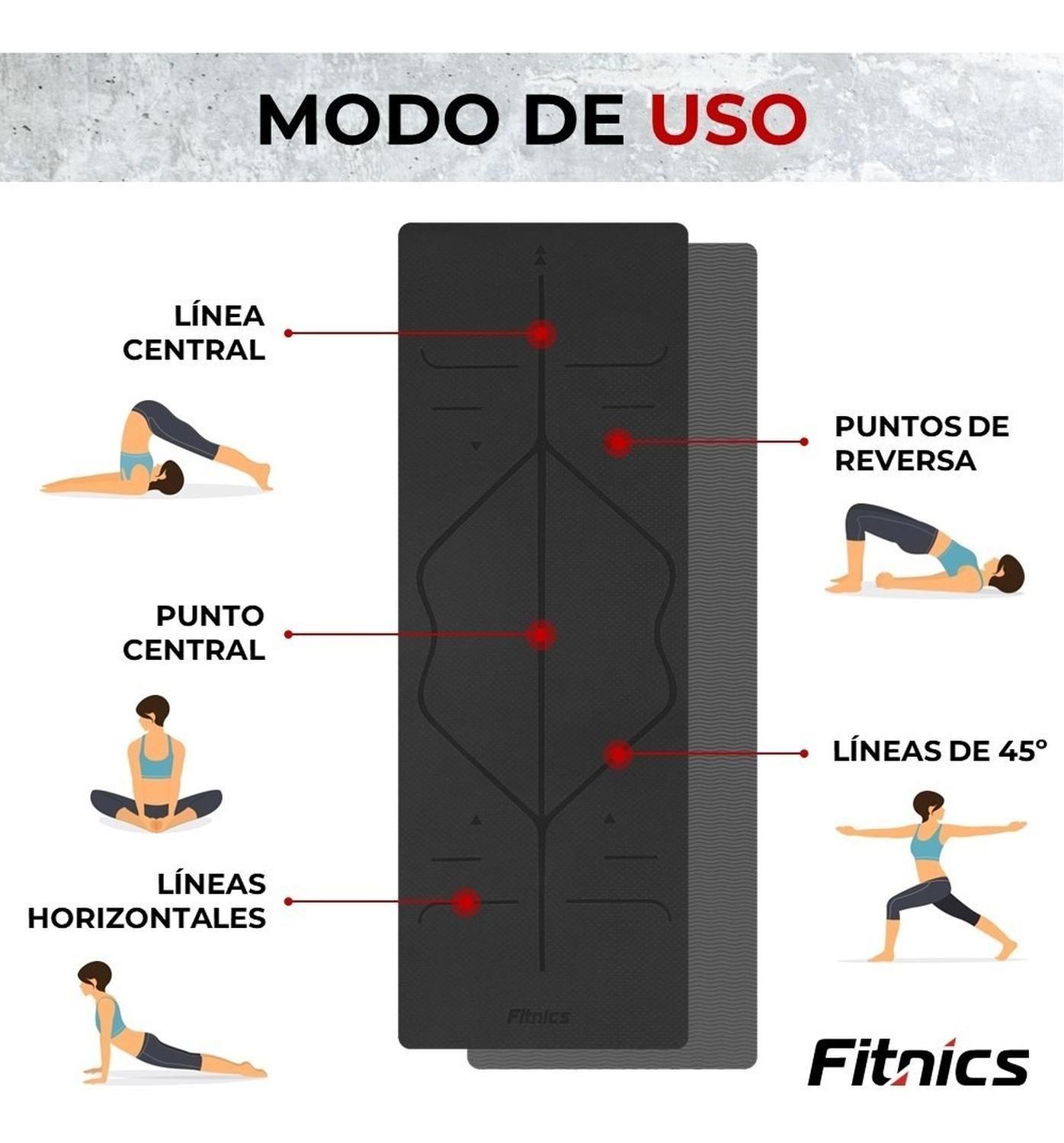 Mat Yoga Colchoneta Eco 8mm Doble Color Guías +Bolso +Correa-3