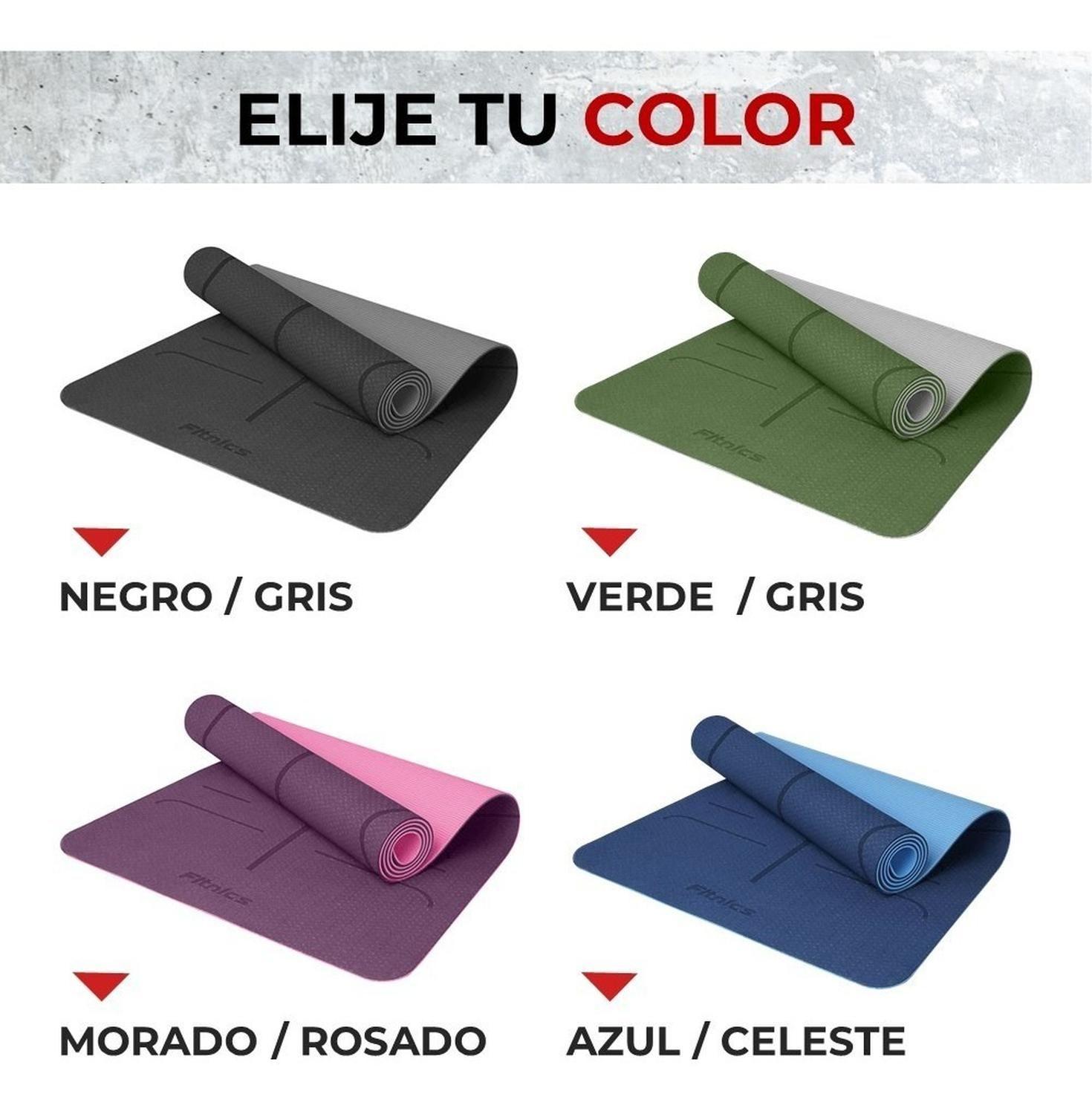 Mat Yoga Colchoneta Eco 8mm Doble Color Guías +Bolso +Correa-5