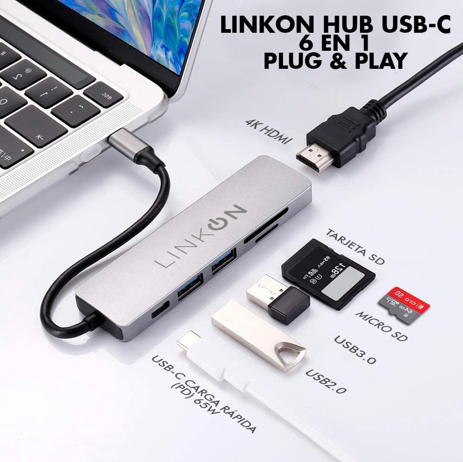 Hub Adaptador Usb Tipo C 6 En 1 Mac Windows hdmi Usb 3.0 PD-2