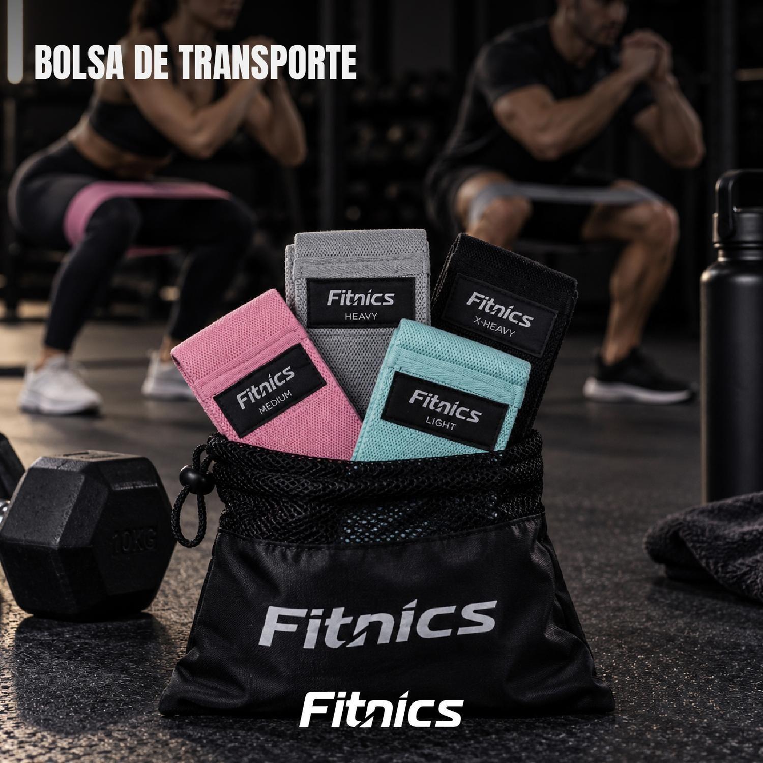 Bandas Resistencia Elasticas Tela Fitnics Ejercicio Set x 4-8