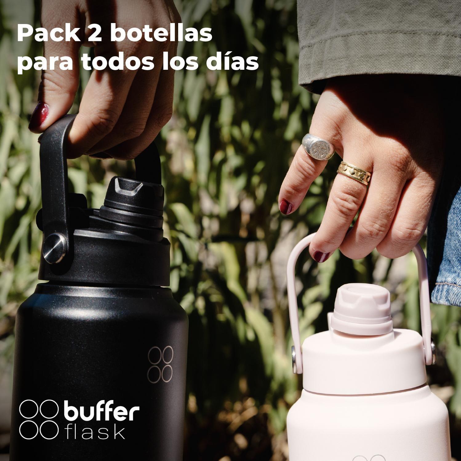 Termo Botella Agua Termica Buffer Flask Acero Inox 1L 2 en 1 Set de 2-3