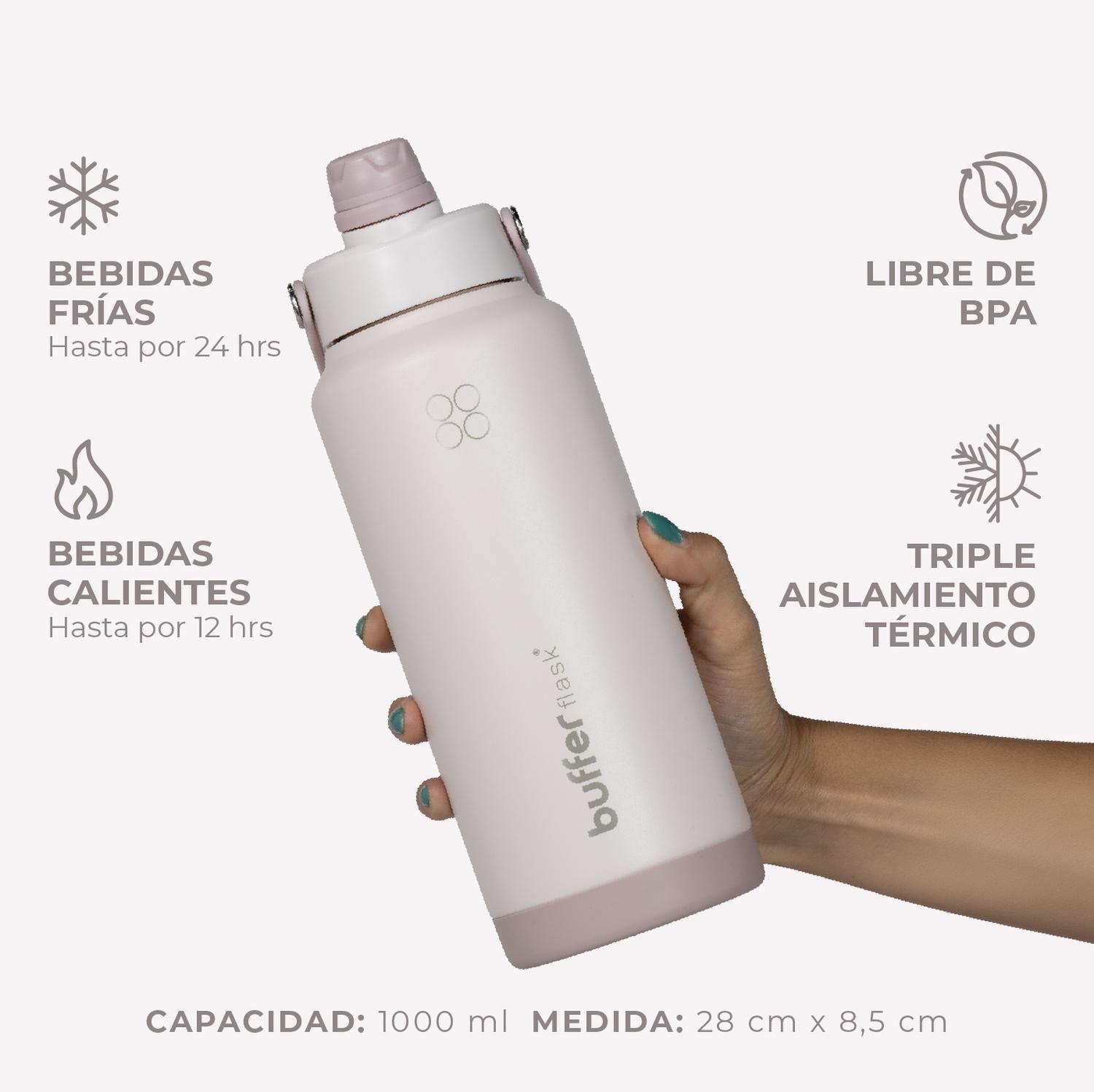 Termo Botella Agua Termica Buffer Flask Acero Inox 1L 2 en 1 Set de 2-5