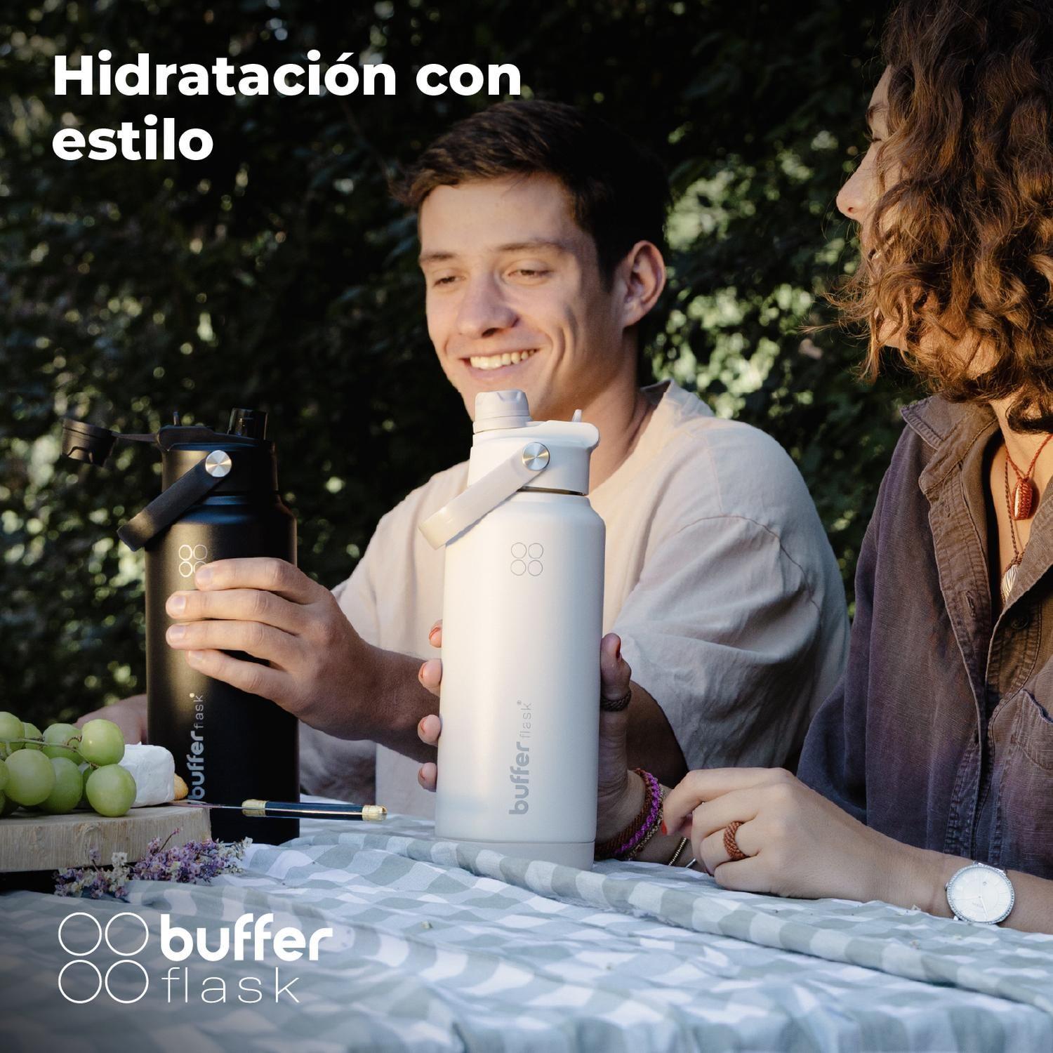 Termo Botella Agua Termica Buffer Flask Acero Inox 1L 2 en 1 Set de 2-1