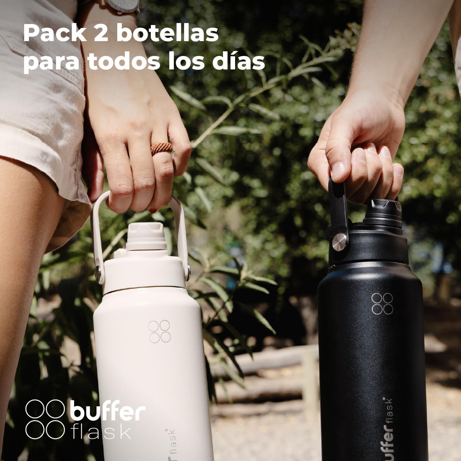 Termo Botella Agua Termica Buffer Flask Acero Inox 1L 2 en 1 Set de 2-3