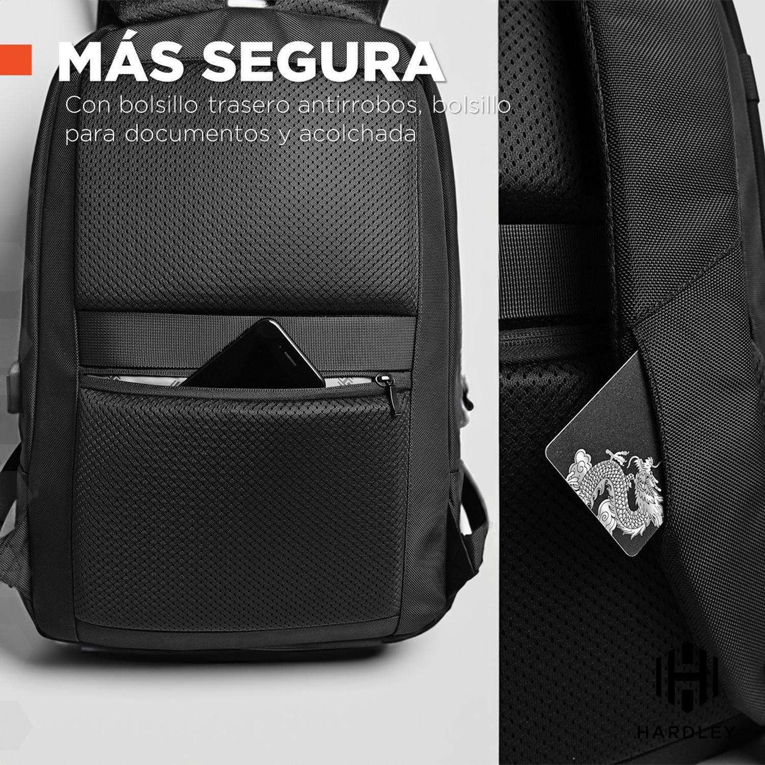 Mochila Notebook Antirrobo Hardley Impermeable Tela Balistic-3