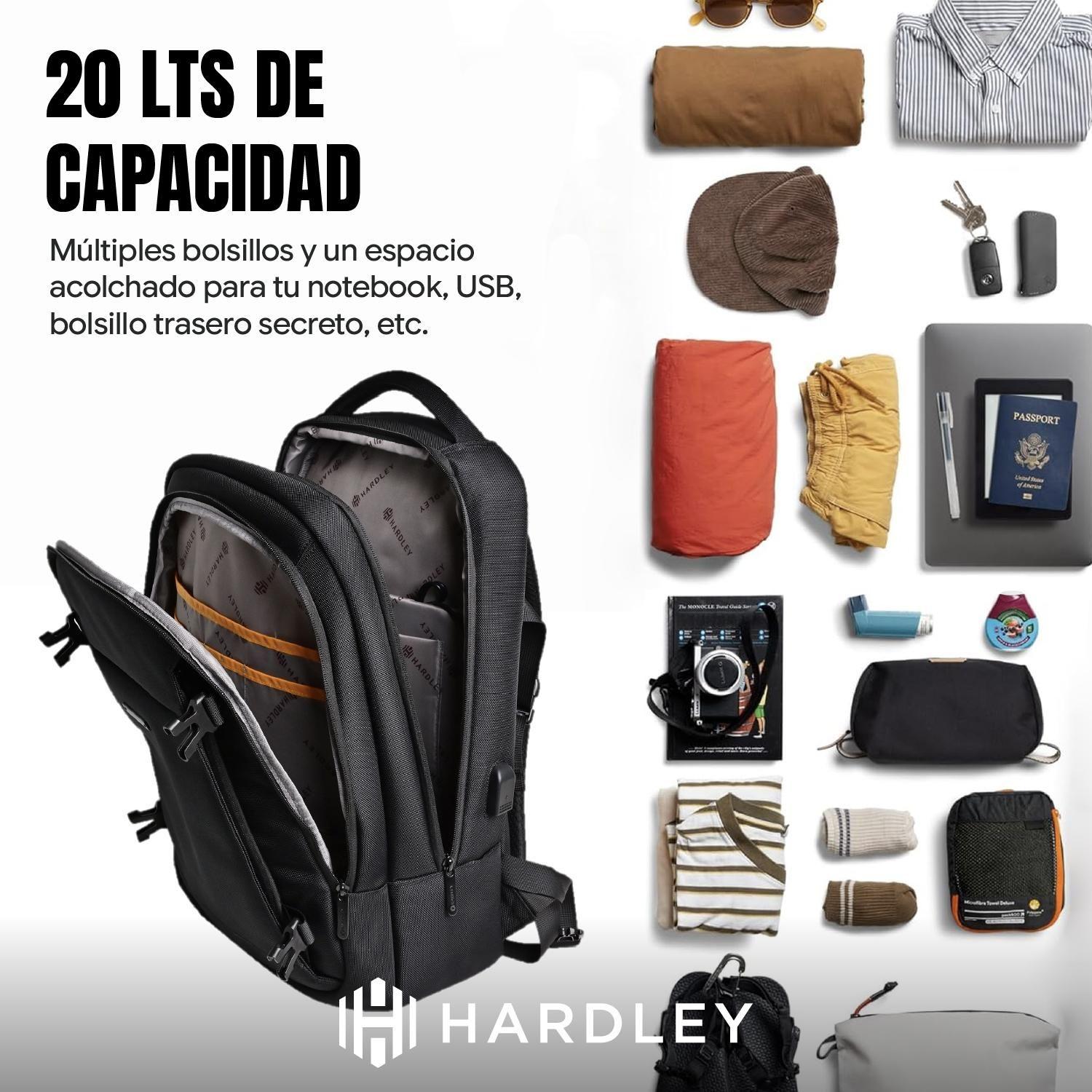 Mochila Notebook Antirrobo 20 lt Hardley Impermeable Tela Balistic-4