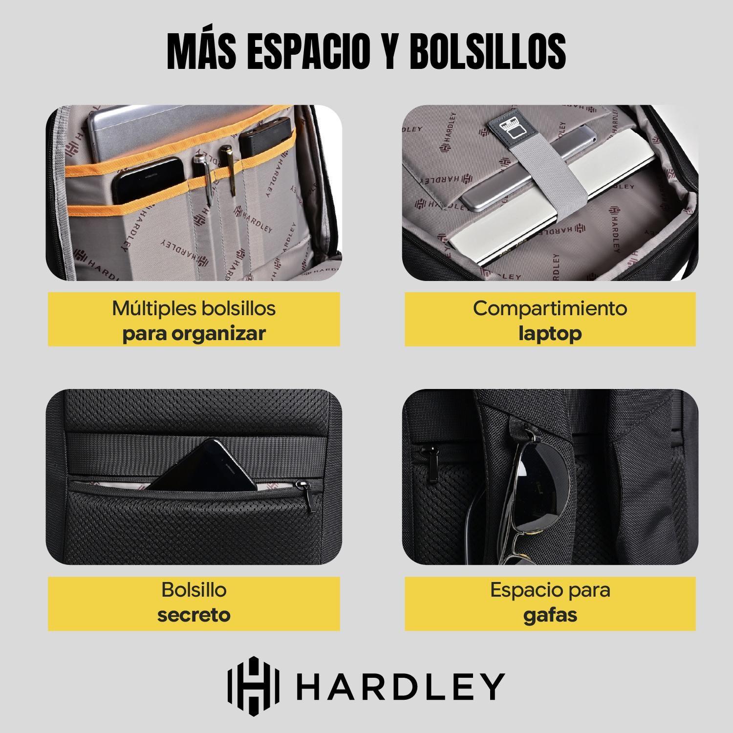Mochila Notebook Antirrobo 20 lt Hardley Impermeable Tela Balistic-5