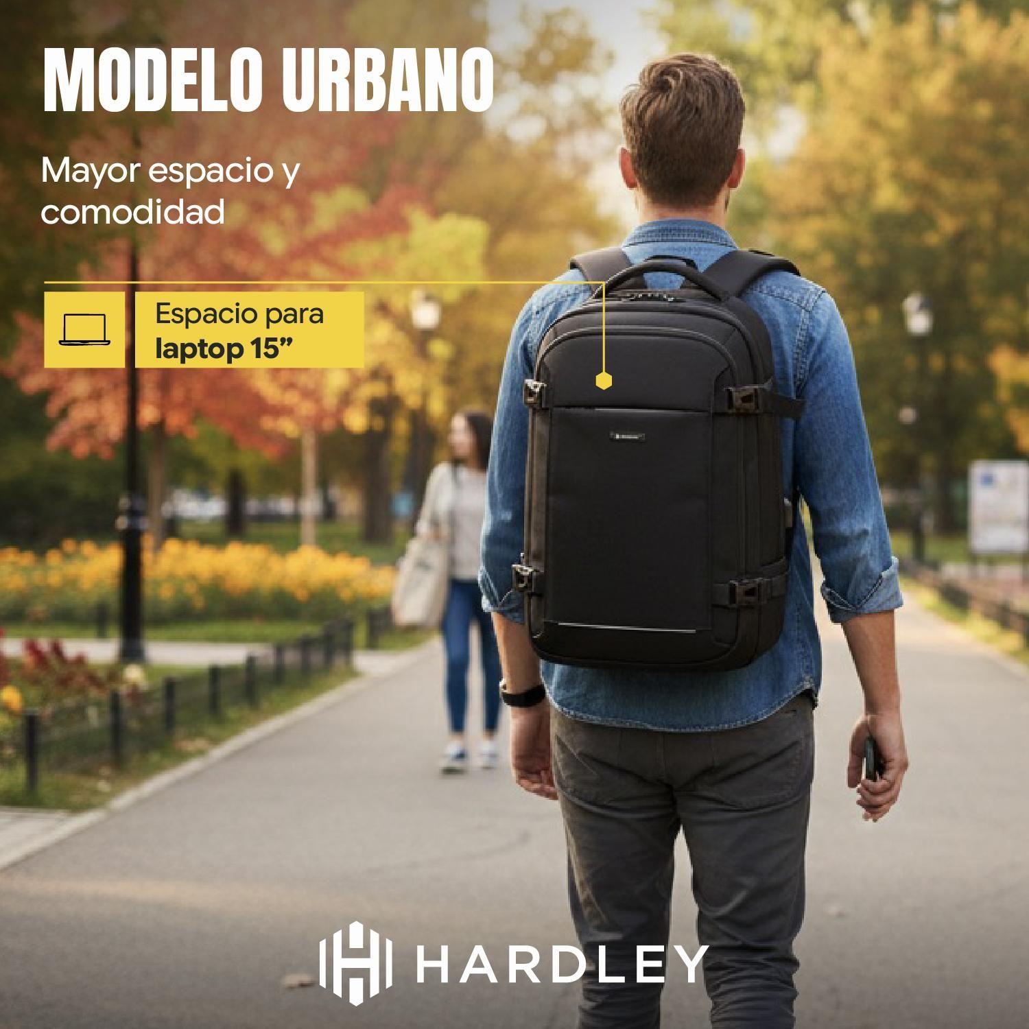 Mochila Notebook Antirrobo 20 lt Hardley Impermeable Tela Balistic-7