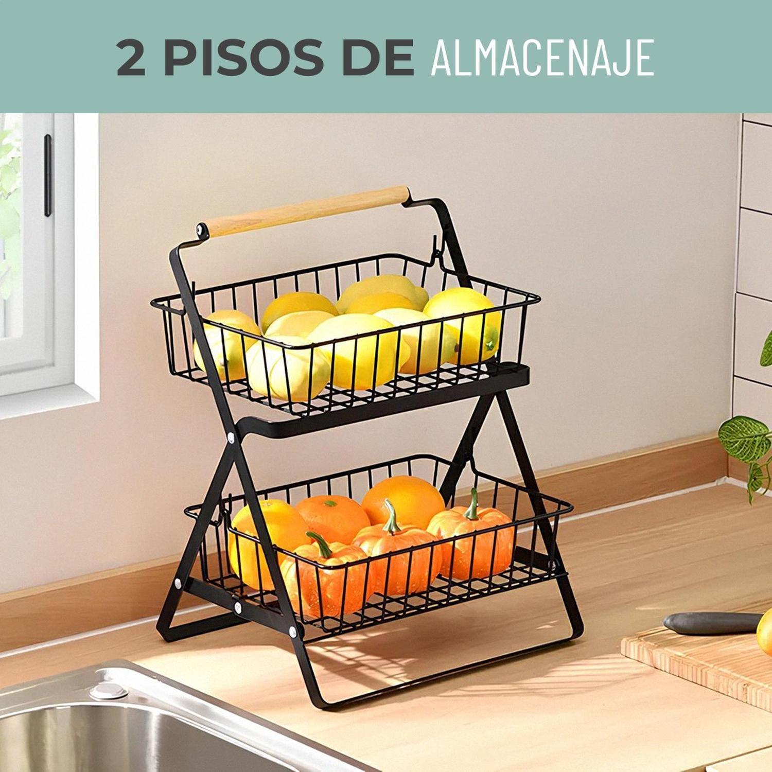 Organizador Cesta Cocina Multiuso Frutero 2 Niveles CasaTua-1