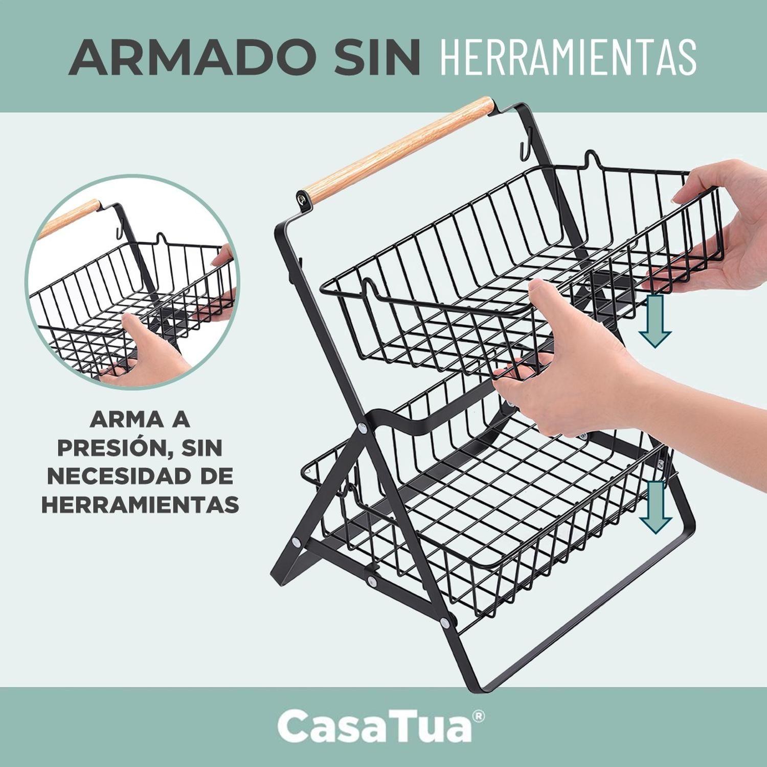 Organizador Cesta Cocina Multiuso Frutero 2 Niveles CasaTua-2