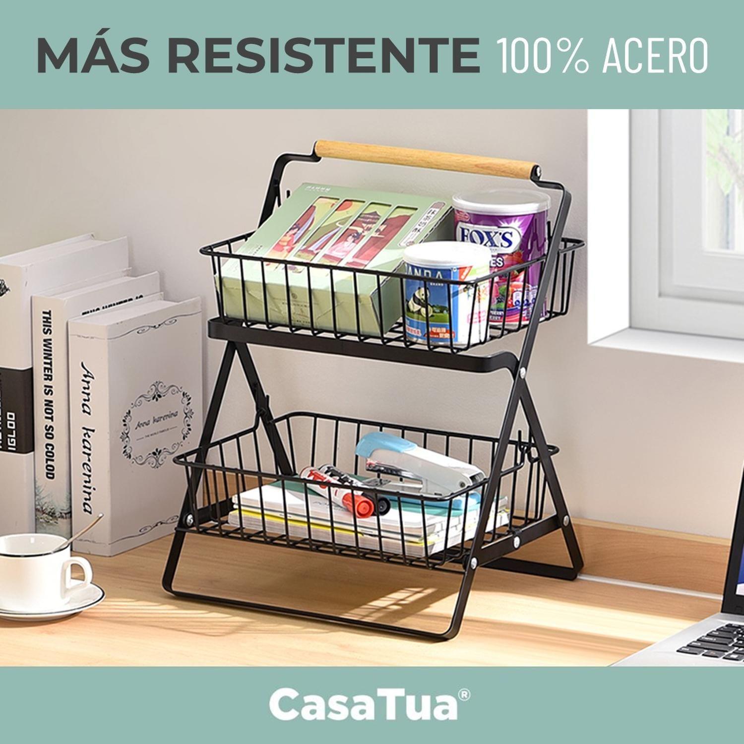 Organizador Cesta Cocina Multiuso Frutero 2 Niveles CasaTua-3