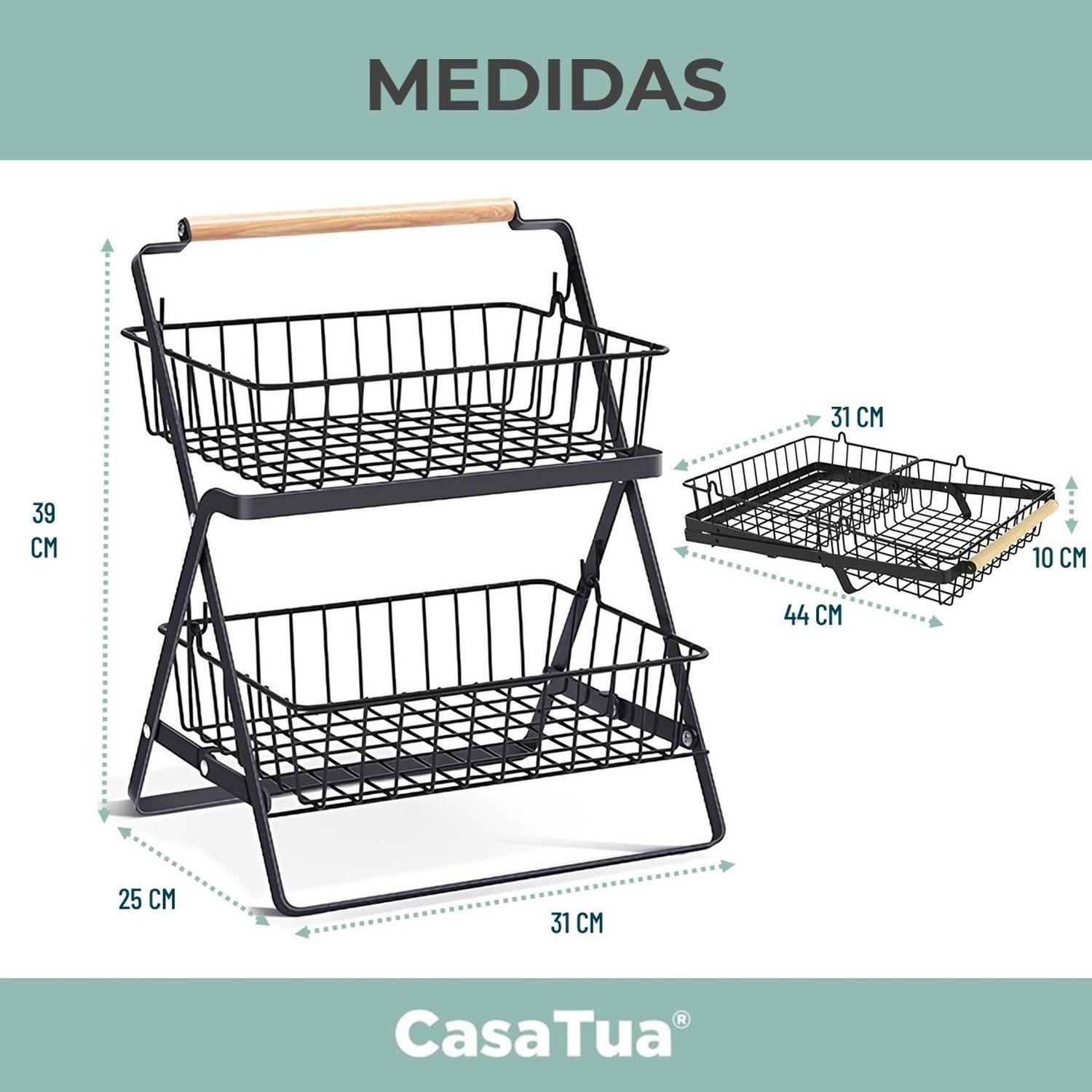 Organizador Cesta Cocina Multiuso Frutero 2 Niveles CasaTua-6
