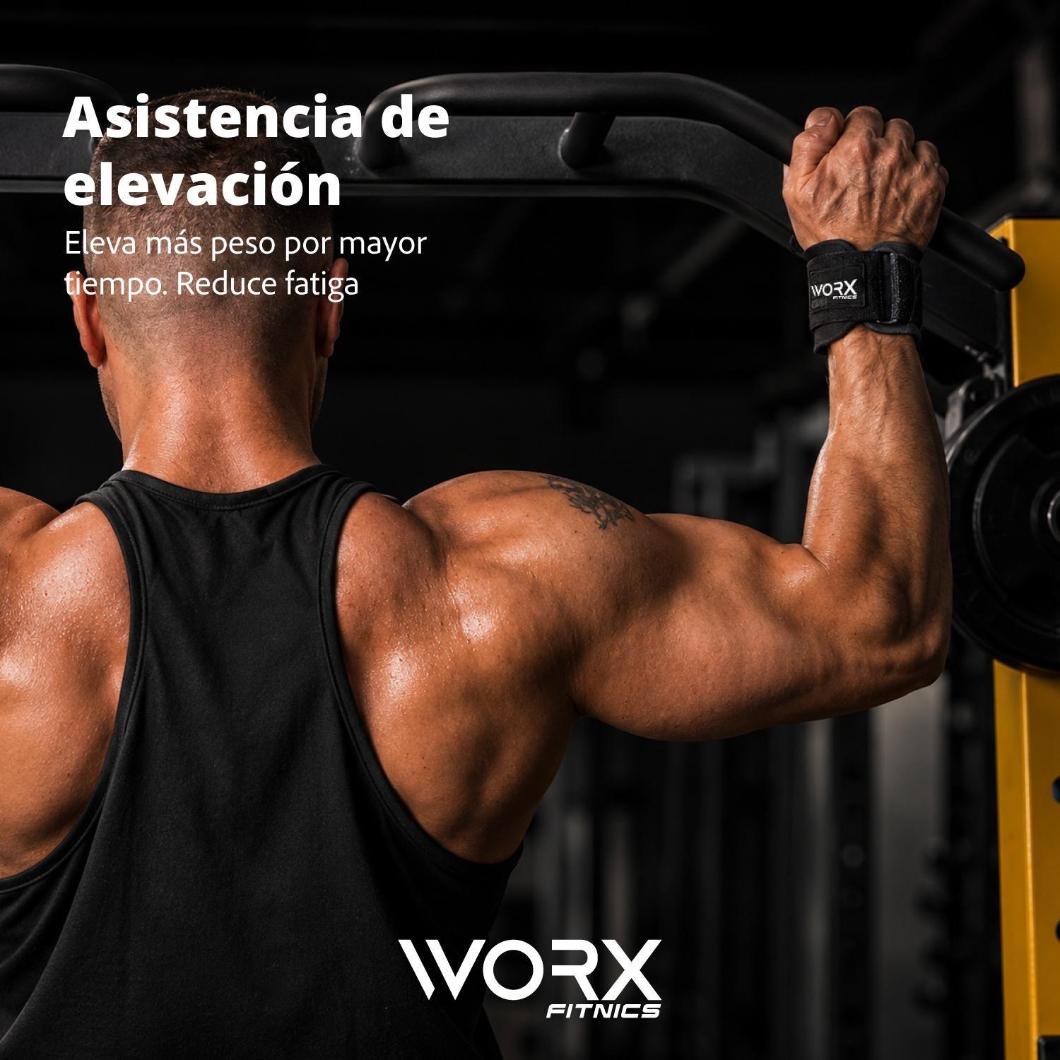 Muñequeras Gancho Levantamiento Pesas Worx Gym Gimnasio x2-2