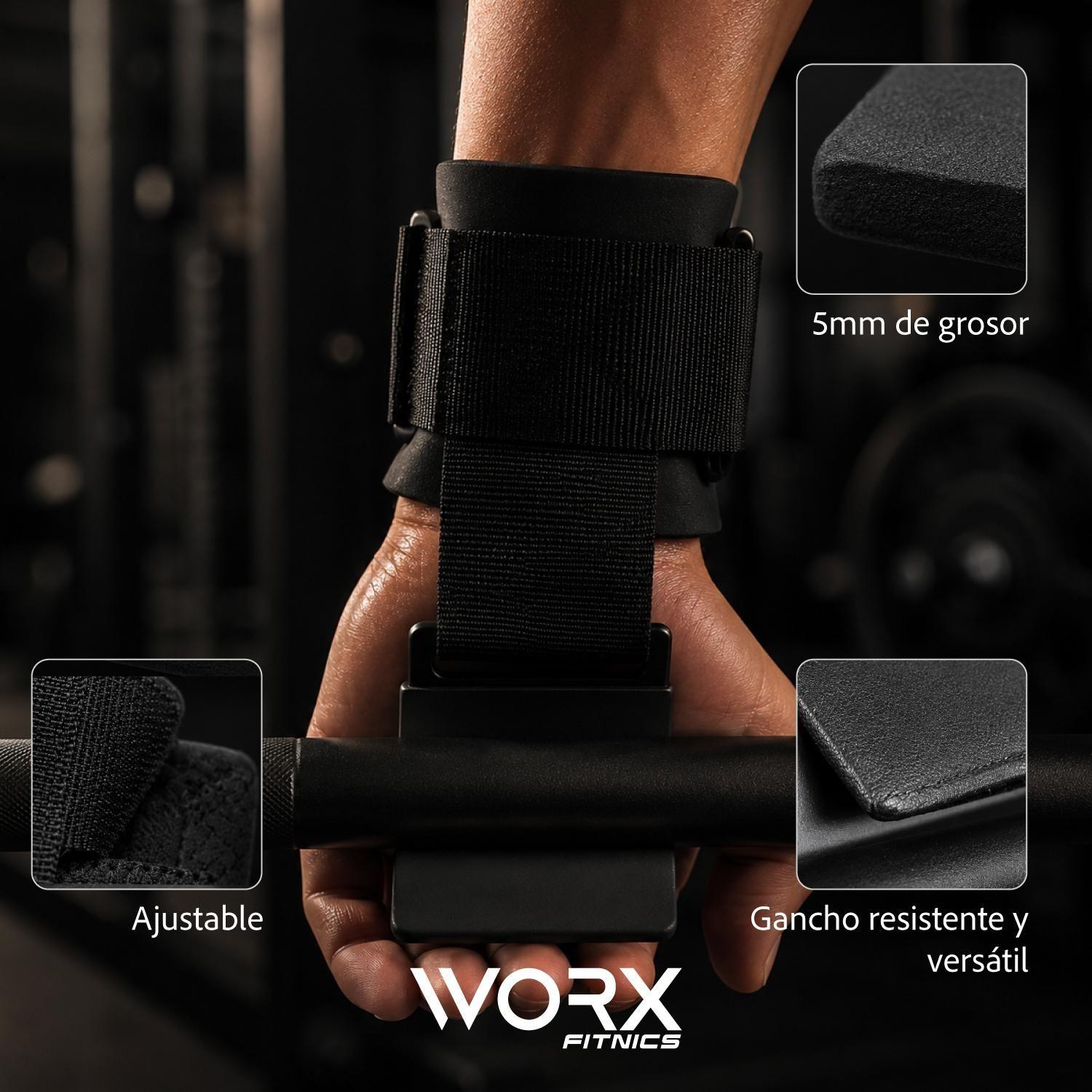 Muñequeras Gancho Levantamiento Pesas Worx Gym Gimnasio x2-3