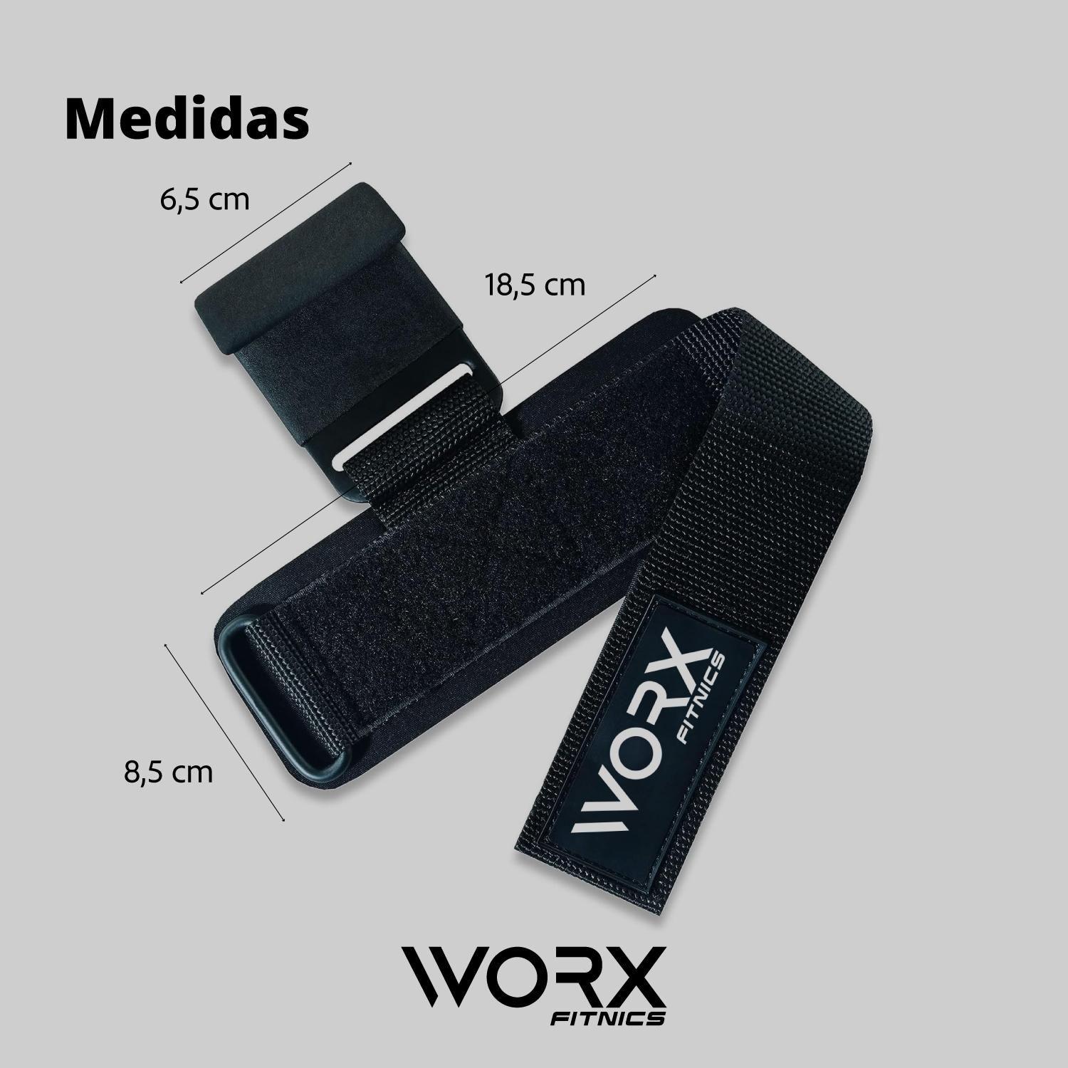 Muñequeras Gancho Levantamiento Pesas Worx Gym Gimnasio x2-6