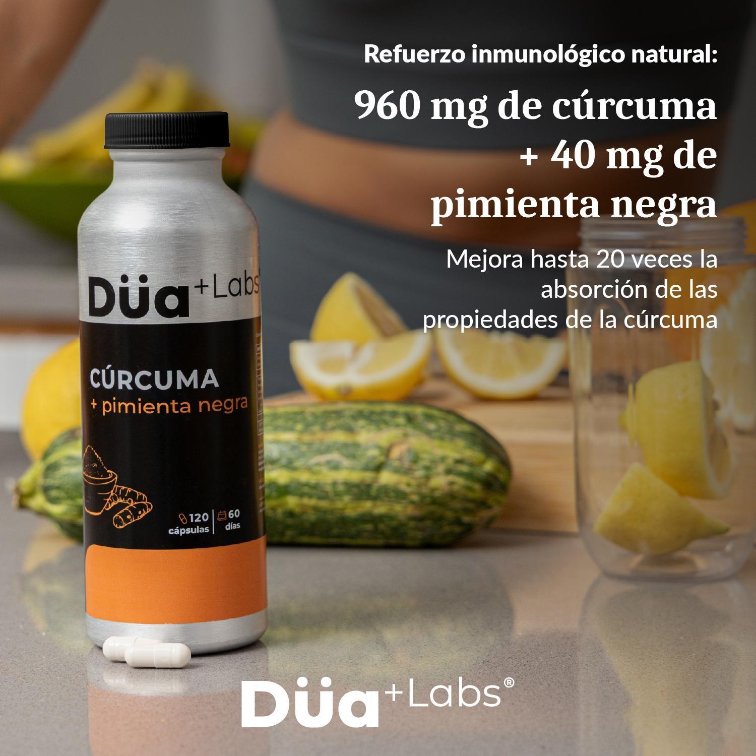 Curcuma + Pimienta Negra Düa Labs® 120 Cápsulas Para 60 días-7